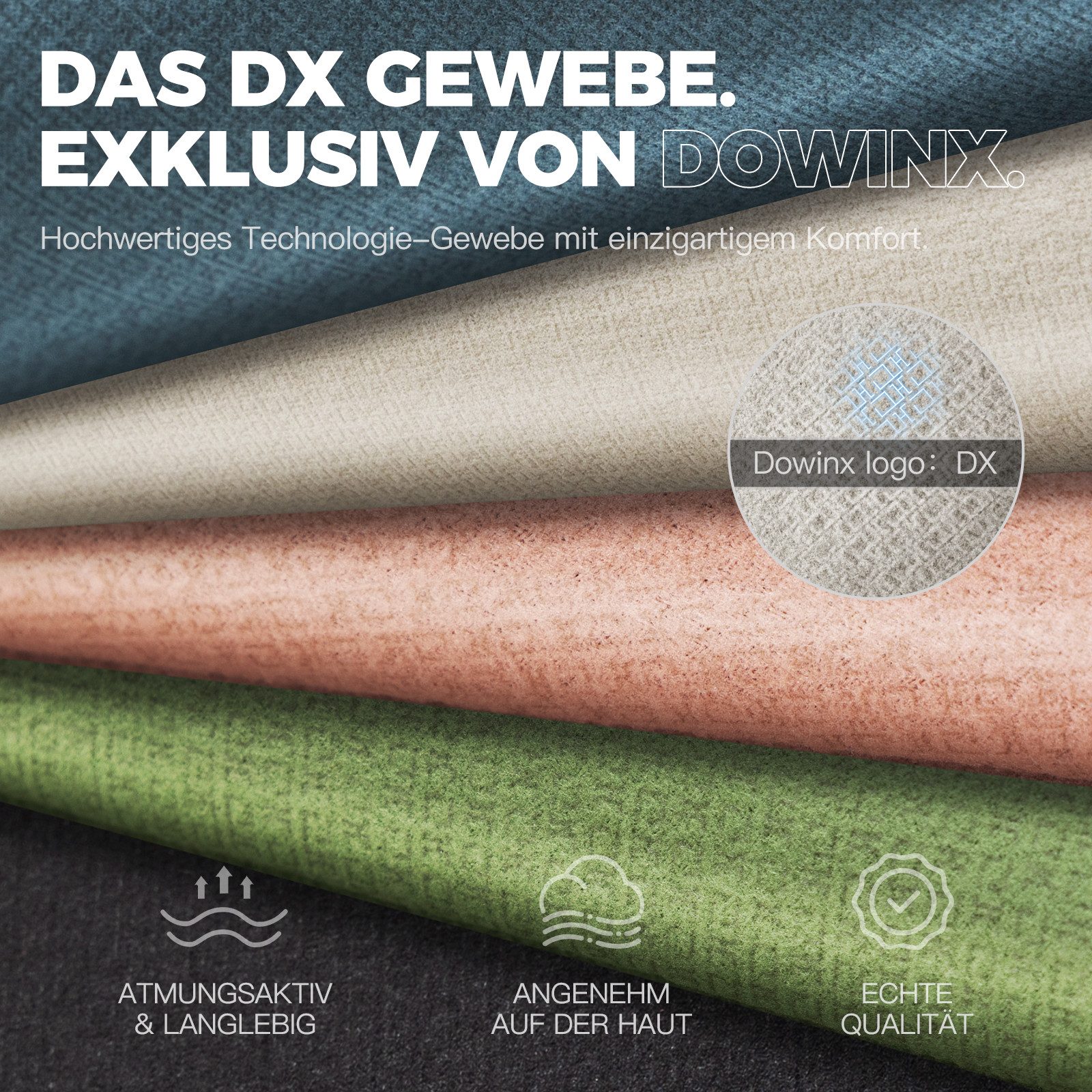 Dowinx Gaming-Stuhl Stoff mit Taschenfederkissen, Gaming Sessel mit Fußstütze, Ergonomischer Bürostuhl – Bild 2 von 5