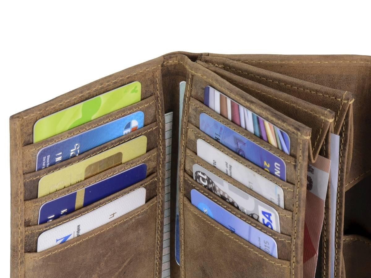 Greenburry Geldbörse Vintage Biker (oA), Lederbörse, Langbörse, Kettenbörse