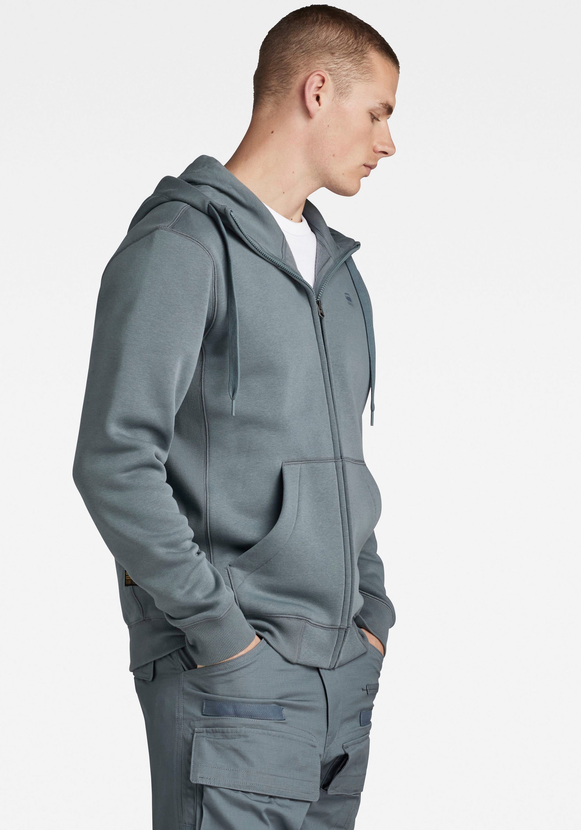 Premium G-Star Zip Basic Kapuzensweatjacke Hooded RAW Sweater axis