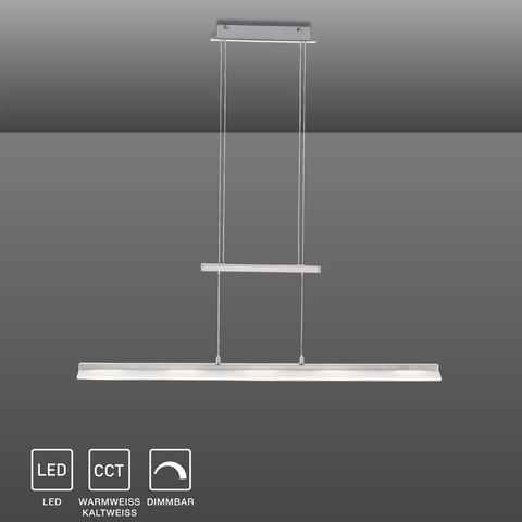 SellTec LED Pendelleuchte LED Pendelleuchte NELE 100 cm, Farbtemperatursteuerung warmweiß, kaltweiß (CCT),dimmbar, schaltbar über Sensordimmer, Memory-Funktion, 5x LED-Board/ 4 Watt, 2700-3800-5000 Kelvin, höhenverstellbar, CCT, dimmbar, Sensorschalter