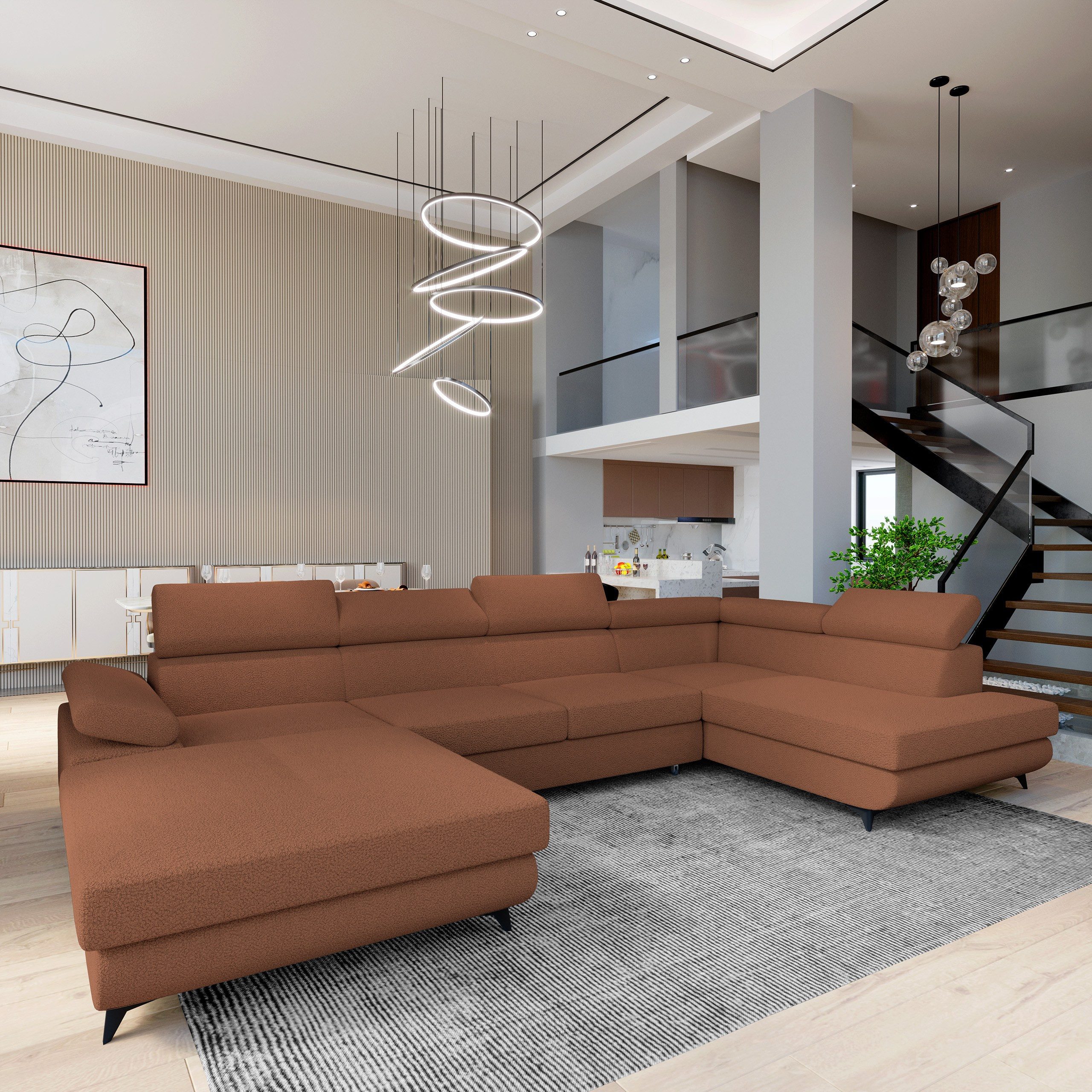 Masseno Ecksofa RUBANO mit Schlaffunktion U-Form, günstig online kaufen