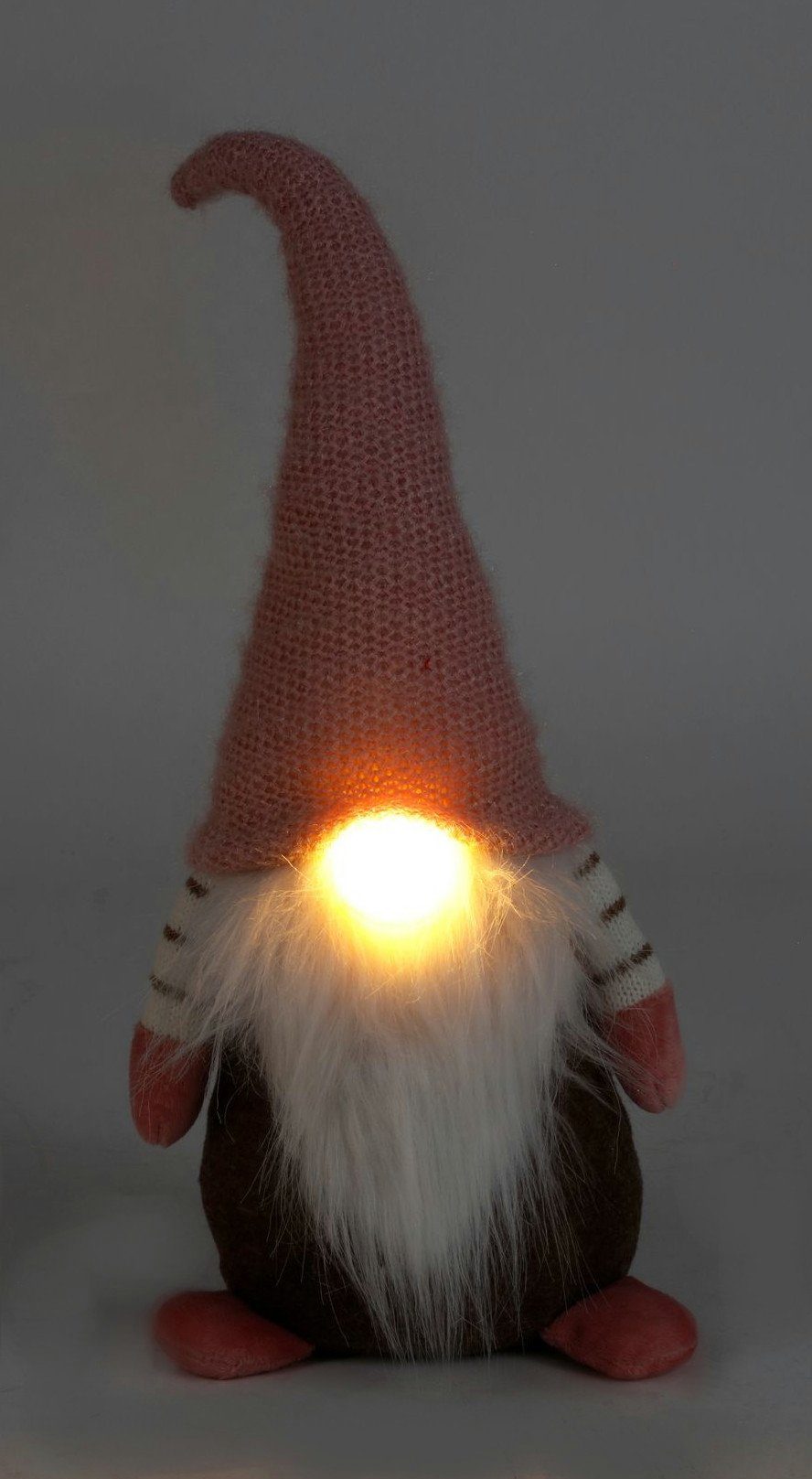 Weihnachtswichtel Hin Dekolicht Nase LED BURI leuchtender Zipfelmütze mit 40cm Türstopper