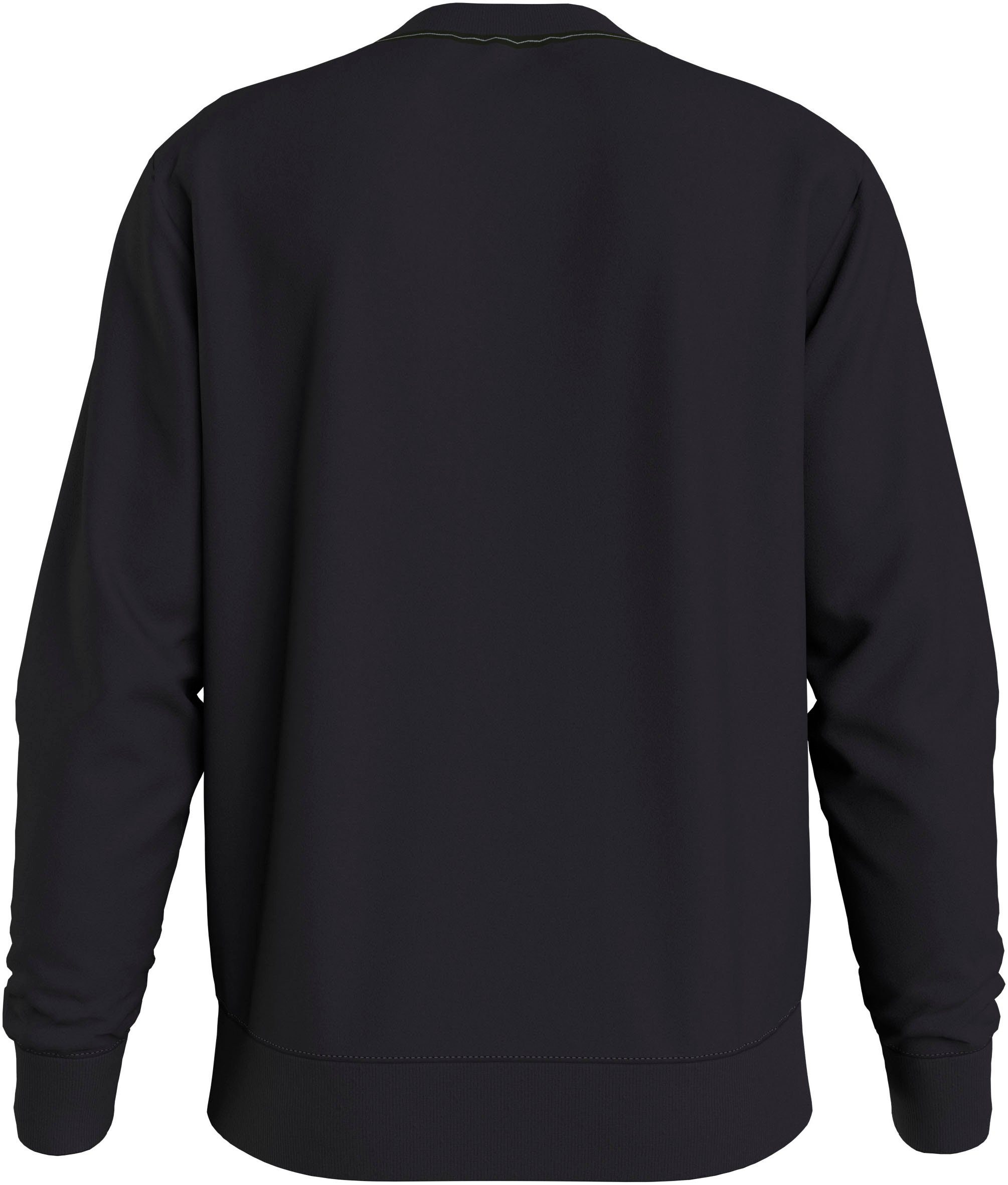 Calvin Klein Jeans Sweatshirt Black CREW Ck VARSITY NECK CURVE
