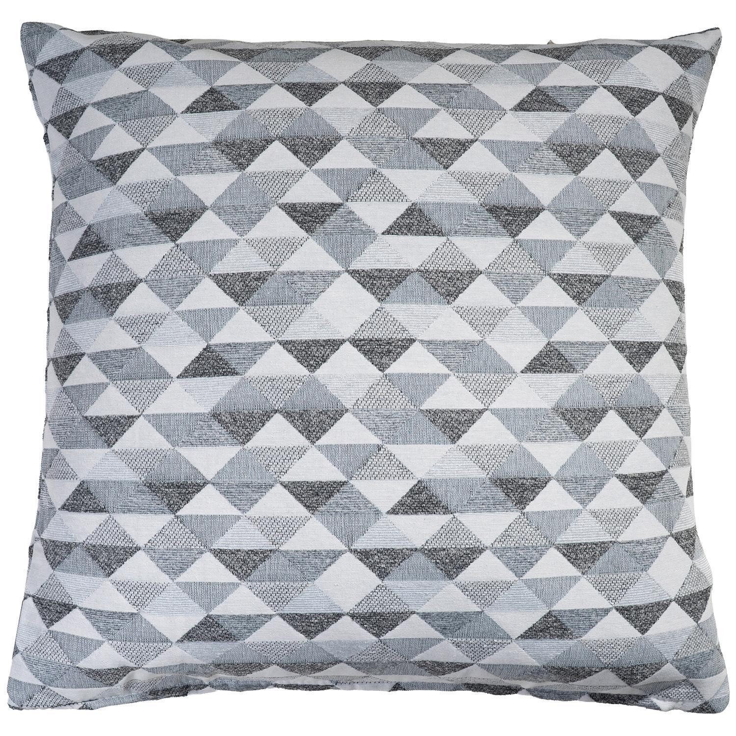 Kissenhülle MEO, B 40 cm x L 40 cm, Hellgrau, Anthrazit, (1 Stück), aus Mischgewebe, mit Dreiecksmuster