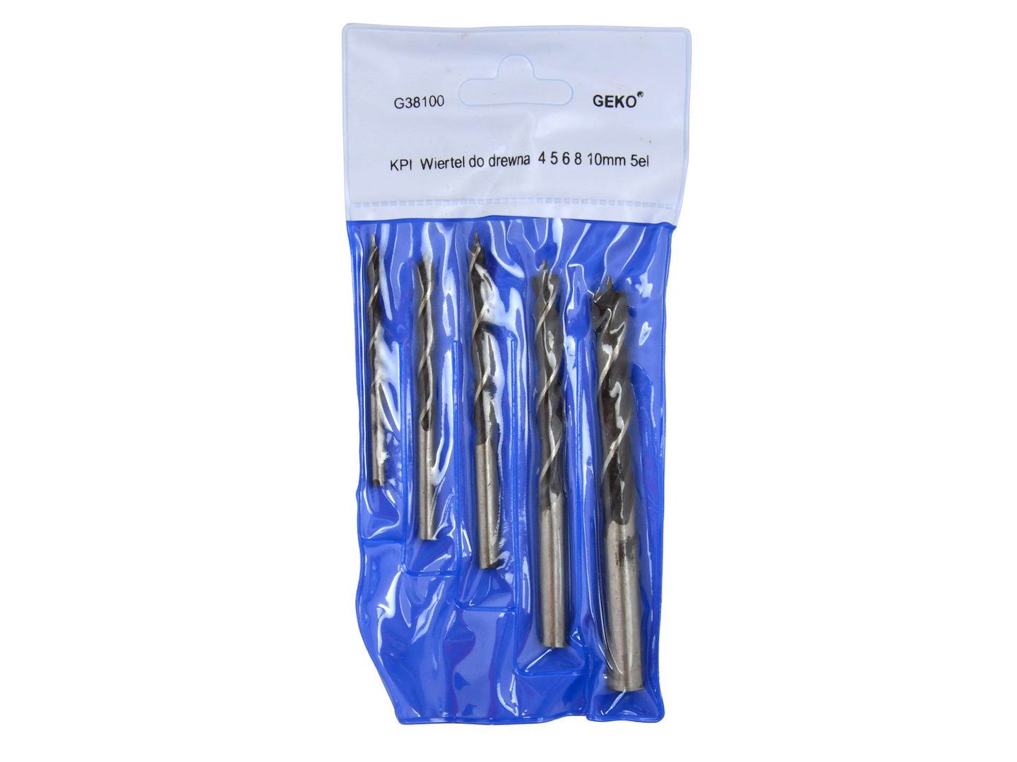 GEKO Spiralbohrer Holzspiralbohrer Set 5-tlg Holzbohrer 4-10 mm Zentrierspitze, (5-tlg., Set), 5-teiliges Set, Zentrierspitze