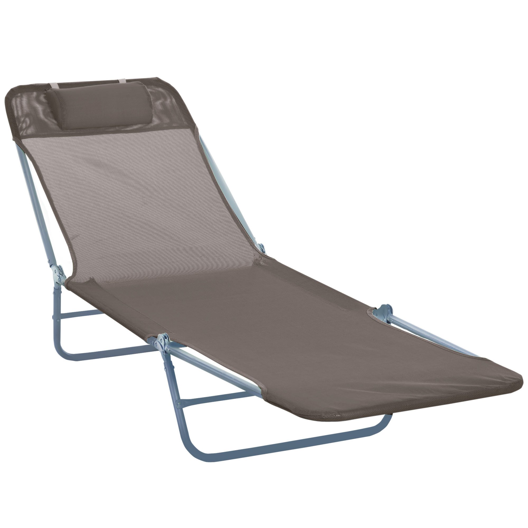 CHICFURN Gartenliege Sonnenliege Relaxliege, faltbares Design, Packung, 1 St., 2-Beinliege für Terrasse, Balkon und Außenbereich, Mit wetterbeständigem Bezug und stabiler Konstruktion, Braun
