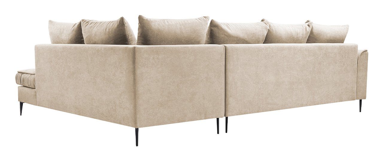 MKS MÖBEL Ecksofa VENA, Gemütlich Beige - Soro - Wohnlandschaft Couch Schlafsofa L-Form