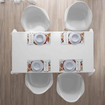 Platzset, Waschbare Stoff Esszimmer Küche Tischdekorations Digitaldruck, Abakuhaus, (4-teilig, 4 Teilig-St., Set aus 4x), Erdnussbutter Frühstück Foods Bowl