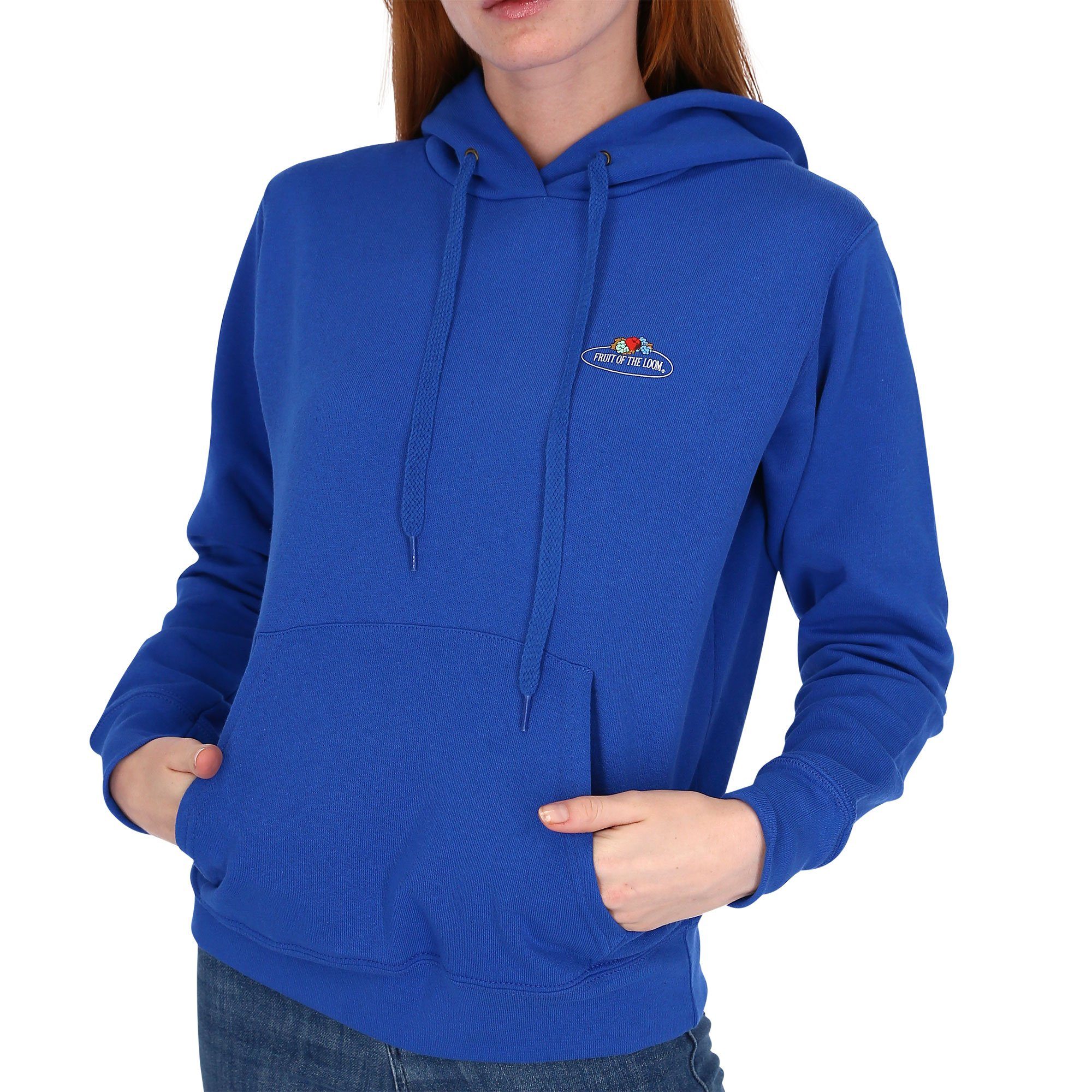 Fruit of mit Kapuzensweatshirt Vintage-Logo royal Damen the Kapuzenpullover Loom