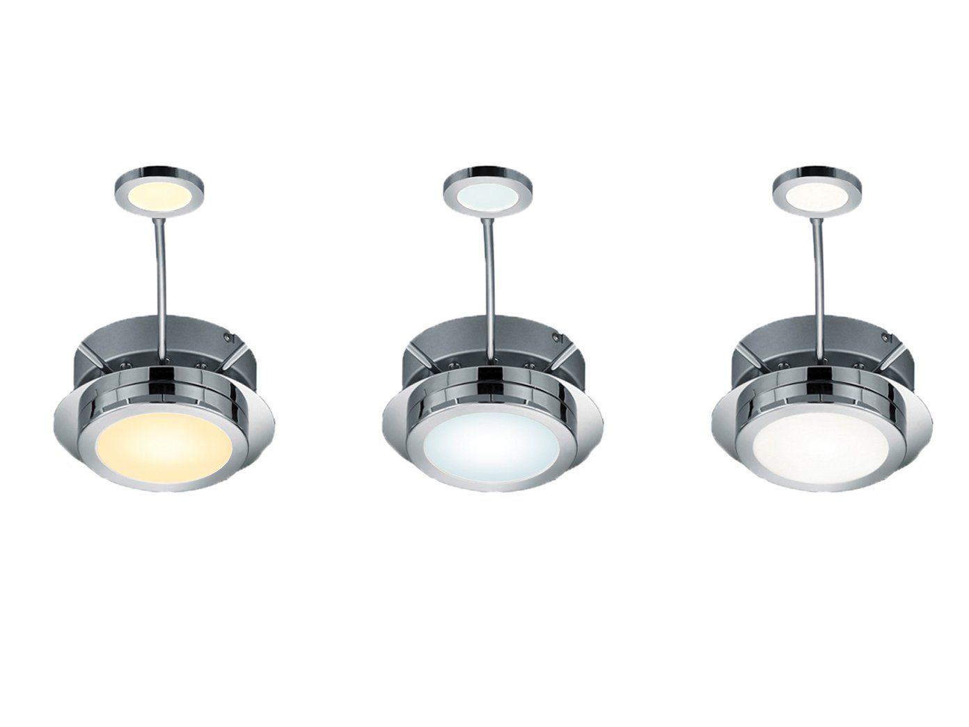 TRIO Leuchten LED Deckenleuchte, Dimmfunktion, LED fest integriert, Warmweiß, Neutralweiß, Tageslichtweiß, ausgefallene große Tageslicht-Lampe flach für die Decke Ø 100cm