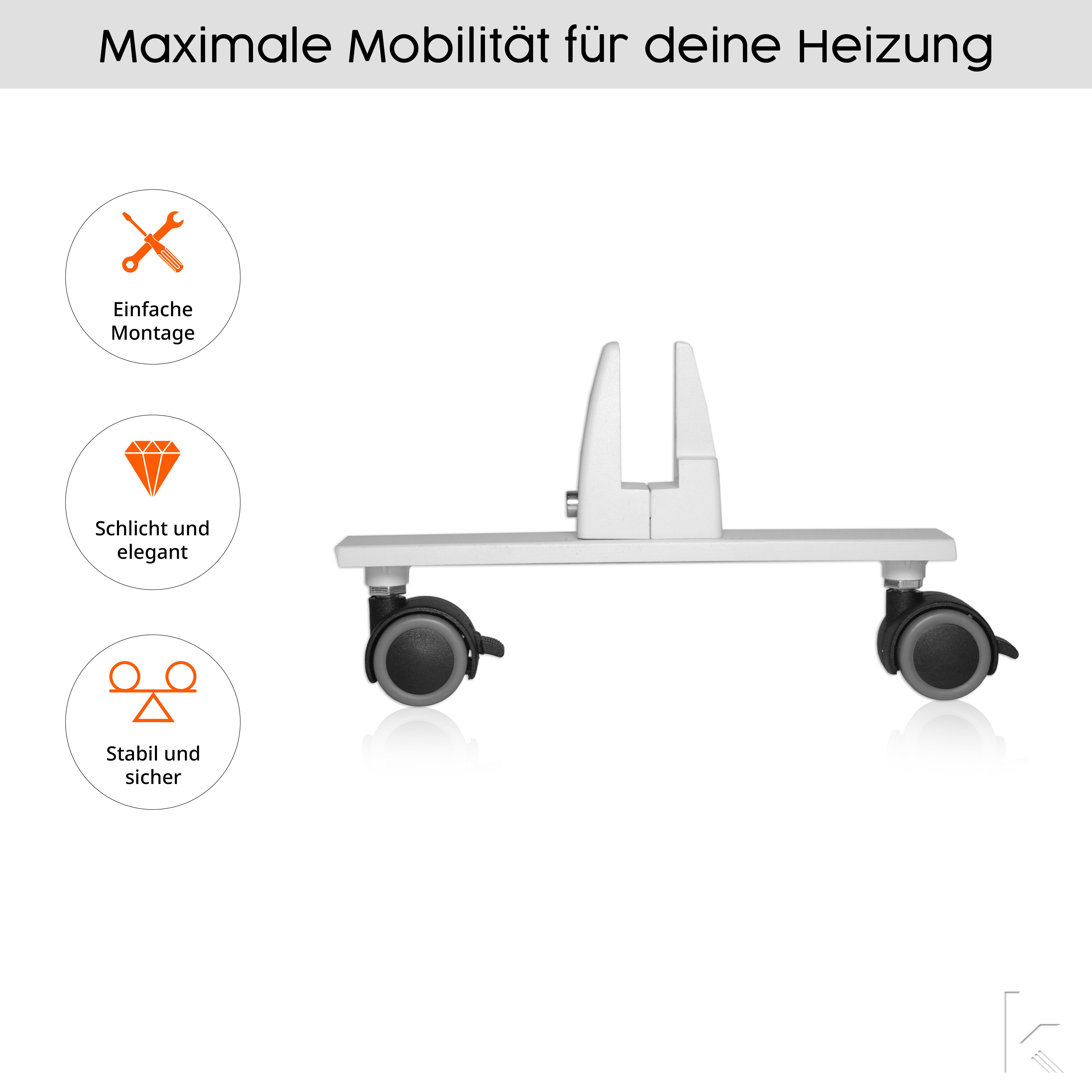 Könighaus Infrarotheizung Standgerät 800 W, Made in Germany, Rollenstandfüße mit Feststellbremse