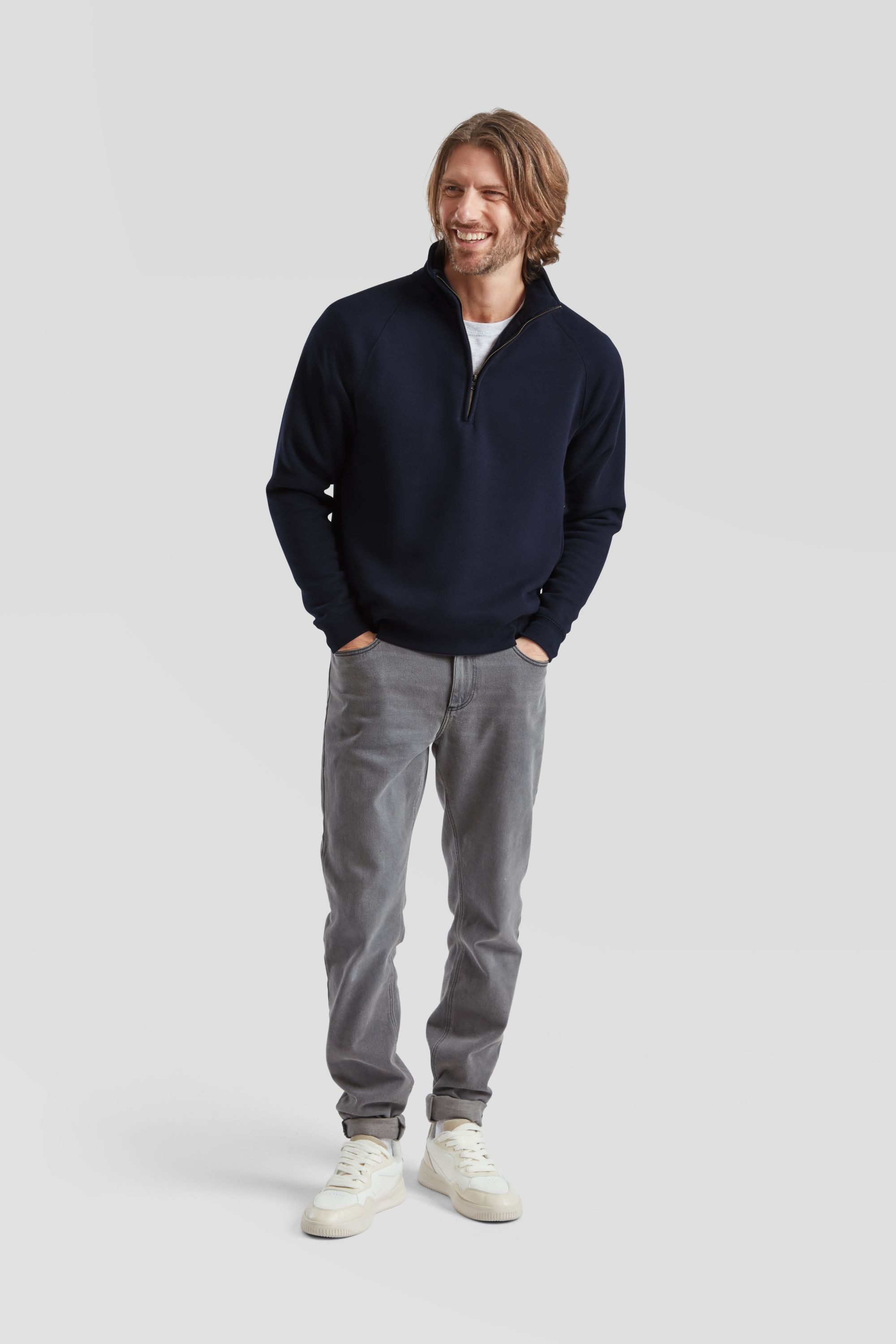 Fruit of the Loom Sweatshirt Fruit of the Loom Premium Zip Neck Sweat günstig online kaufen