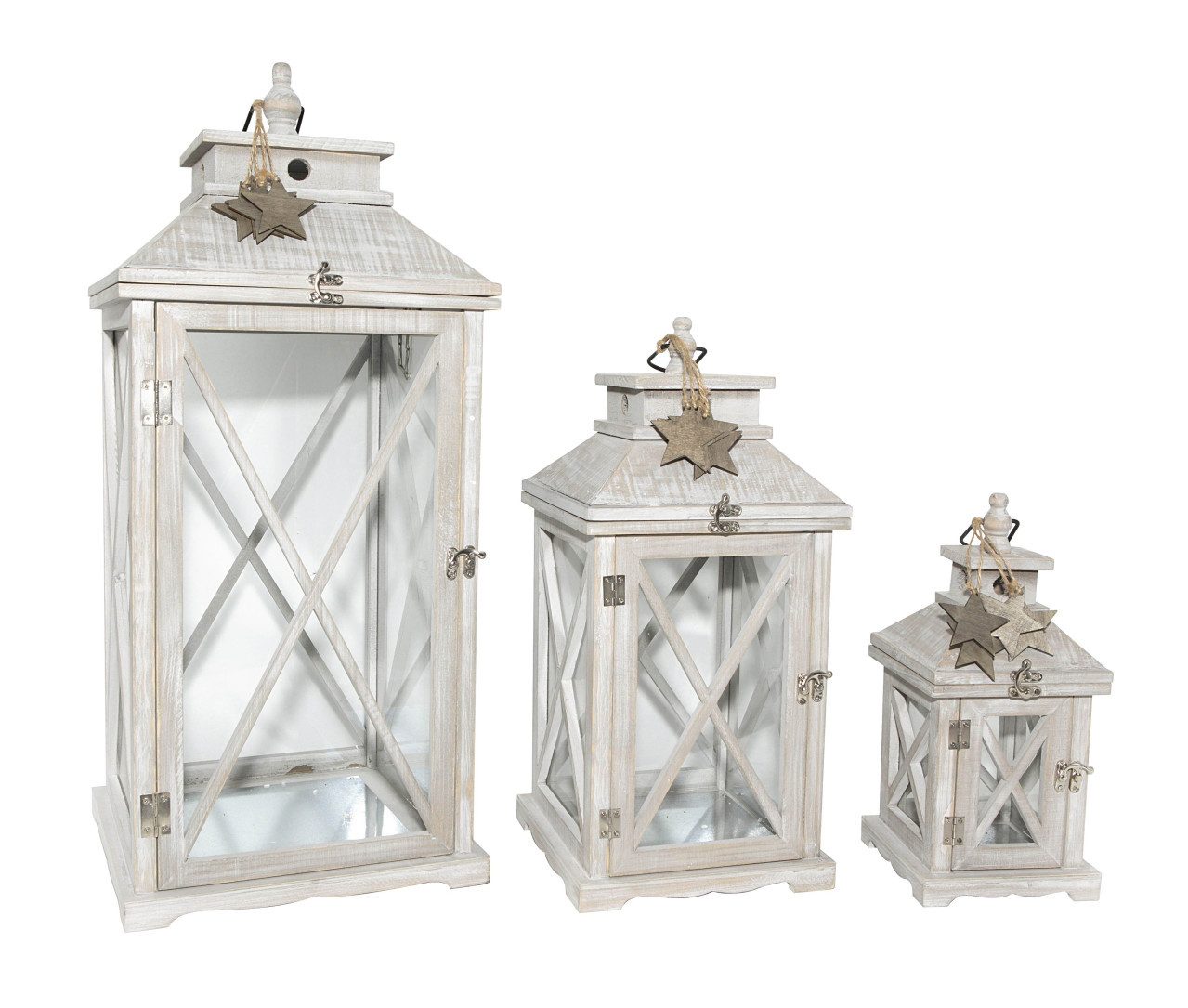 Trend Line Kerzenlaterne TrendLine Holzlaterne 49 x 22 x 22 cm grau günstig online kaufen