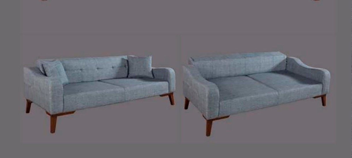 Textil Sofas 3 JVmoebel Grau Polster Moderne Sofa Couch Couchen Dreisitzer, Sitz Made in Sofa Europe