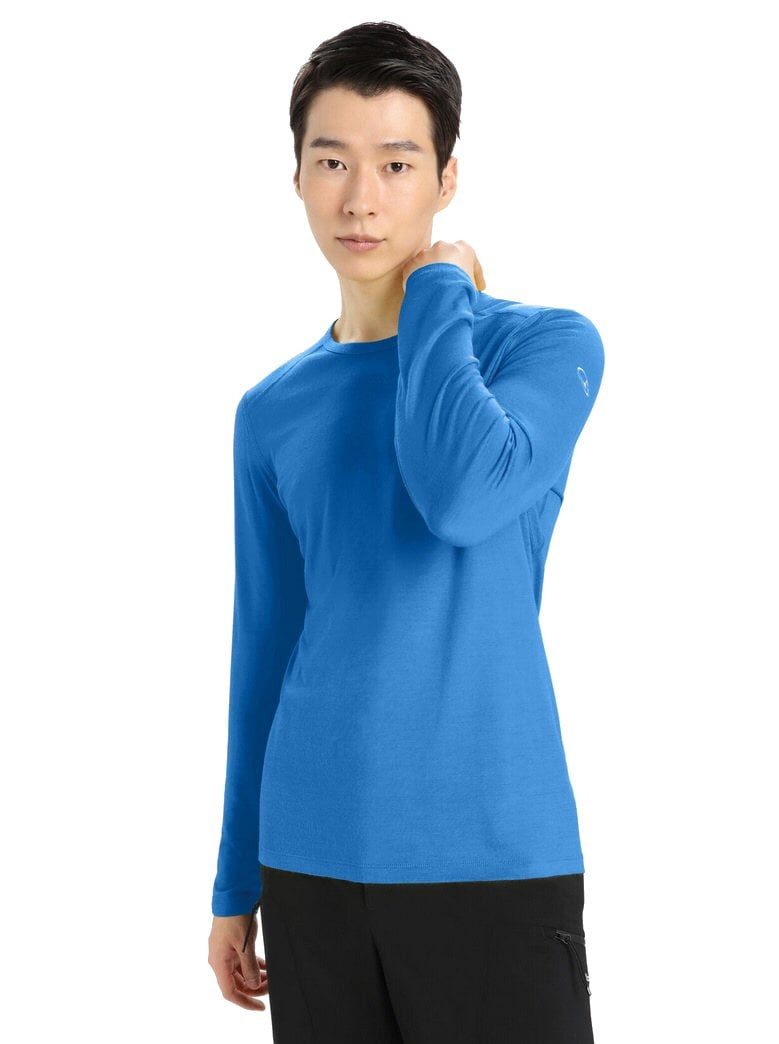 Icebreaker Langarmshirt Unterwäsche 200 Oasis LS Crewe - Merinowolle, enganliegend