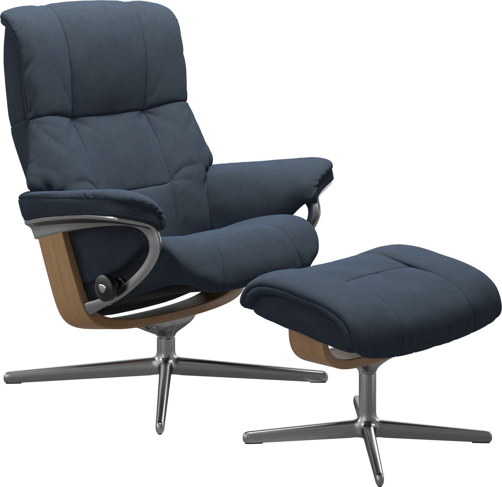 Stressless® Relaxsessel Mayfair (Set, Relaxsessel mit Hocker), mit Hocker, mit Cross Base, Größe S, M & L, Holzakzent Eiche