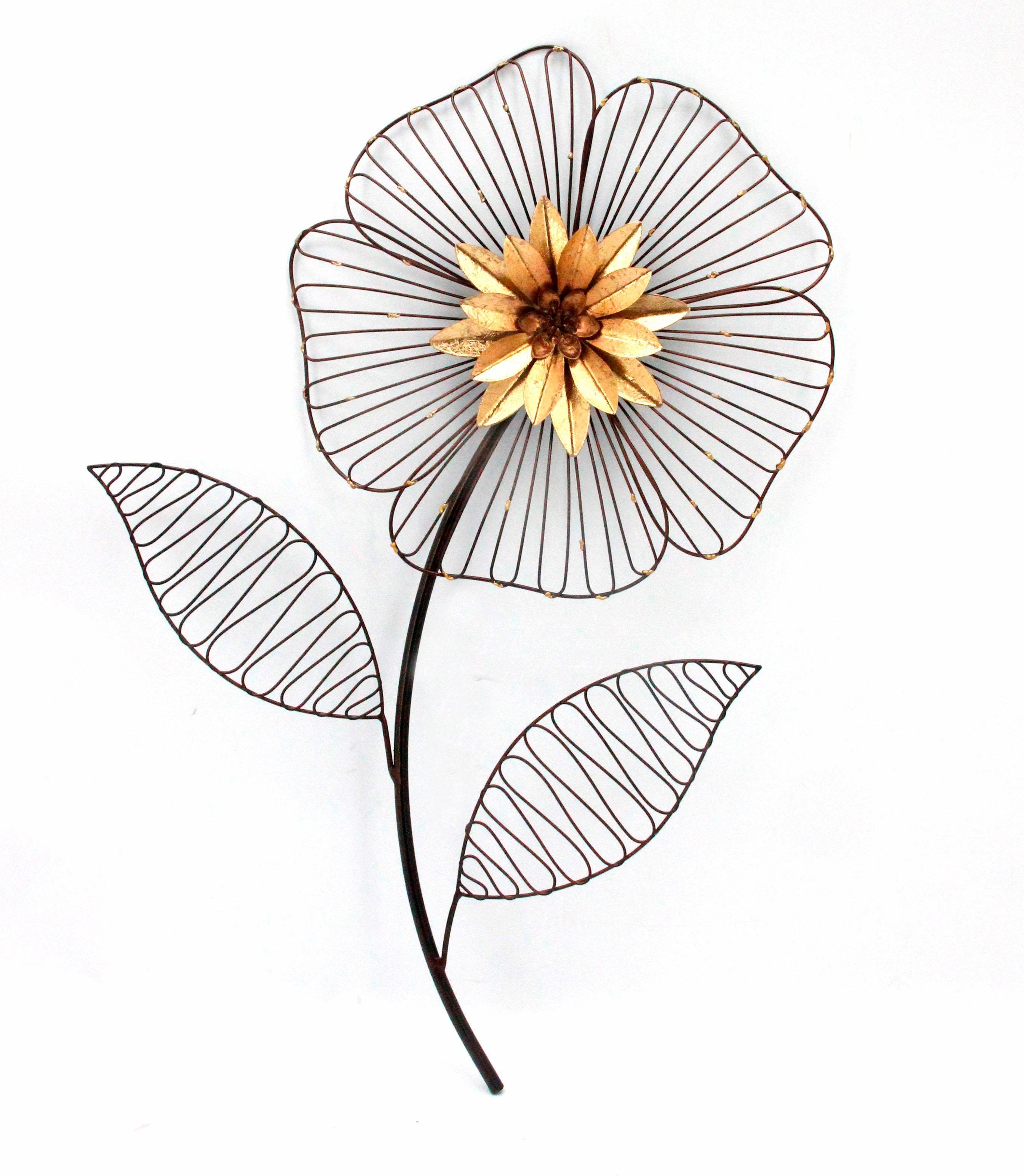 HOFMANN LIVING AND MORE Wanddekoobjekt Wanddeko Blume, Wanddekoration aus Metall | Wandobjekte