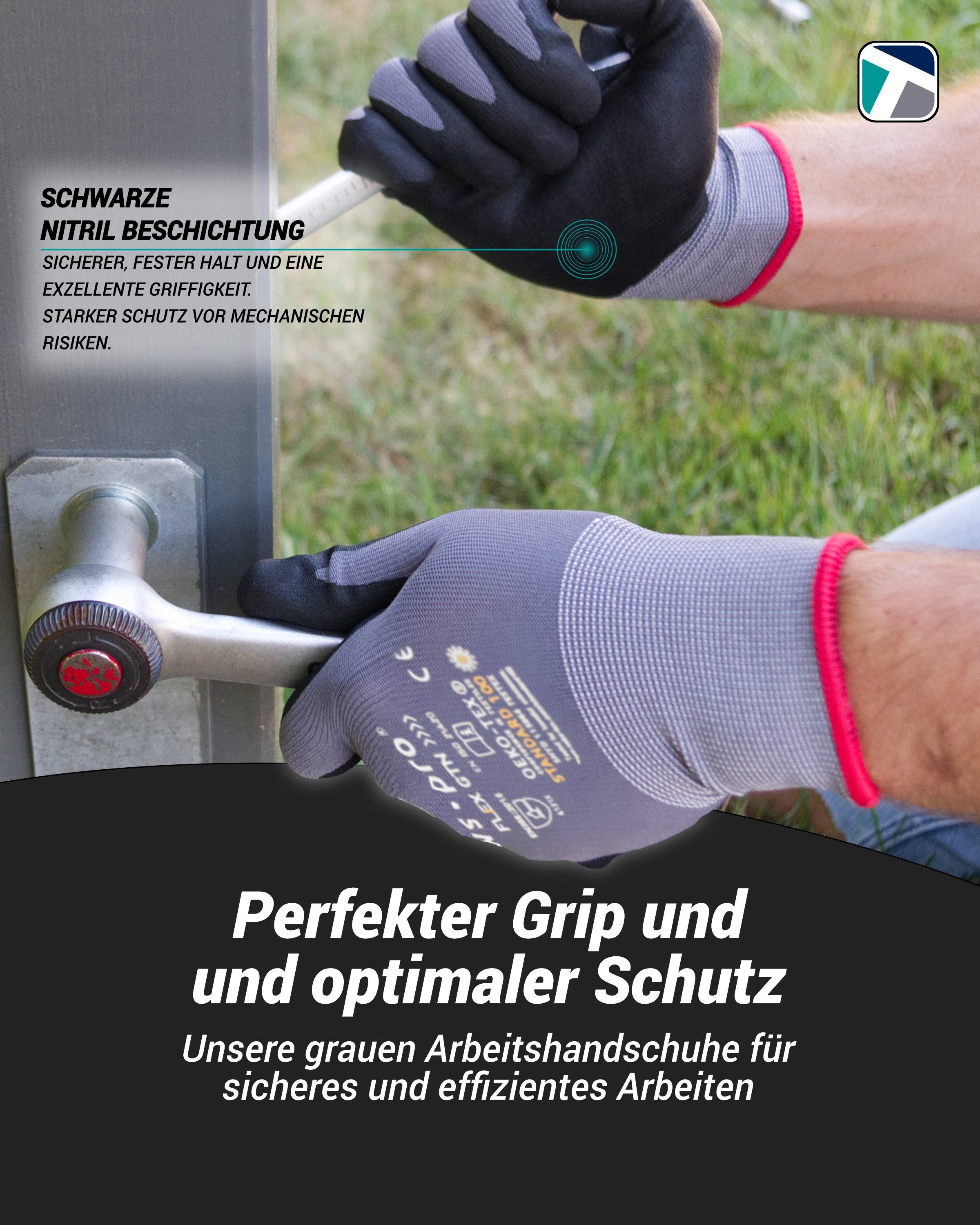 WS-Pro Arbeitshandschuhe Flex GTN Größe 8, 12 Paar