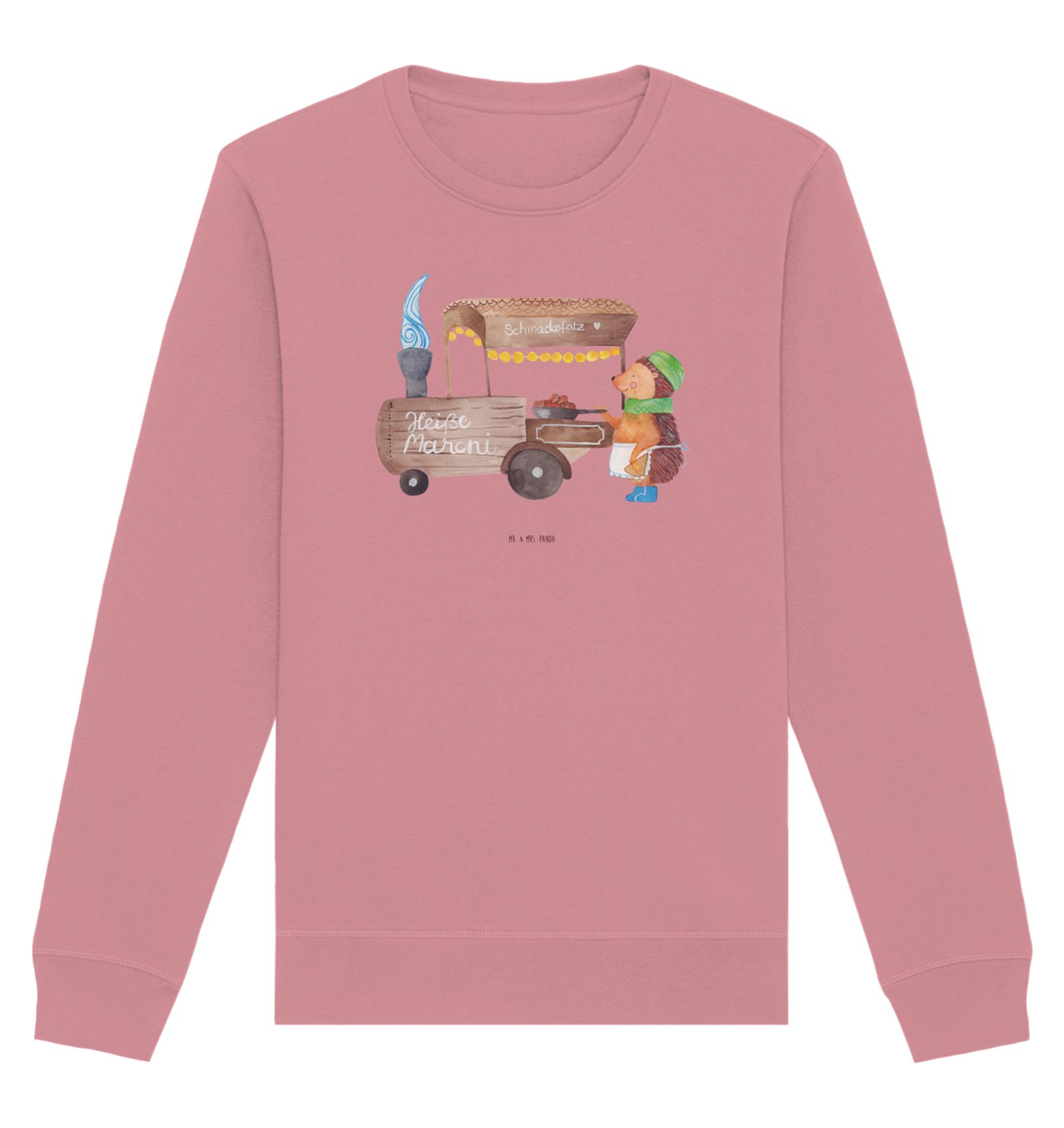 Longpullover Igel Maronen Größe S - Canyon Pink - Geschenk, Sweatshirt Männer, Wei