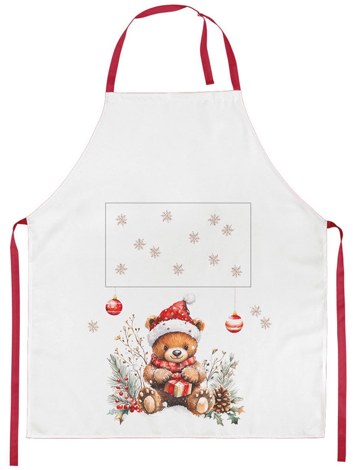 Ambiente® Kochschürze Teddy's gift, (1-tlg., 1-teilig), Küchenschürze Nackenband ca.70x85cm Baumwolle