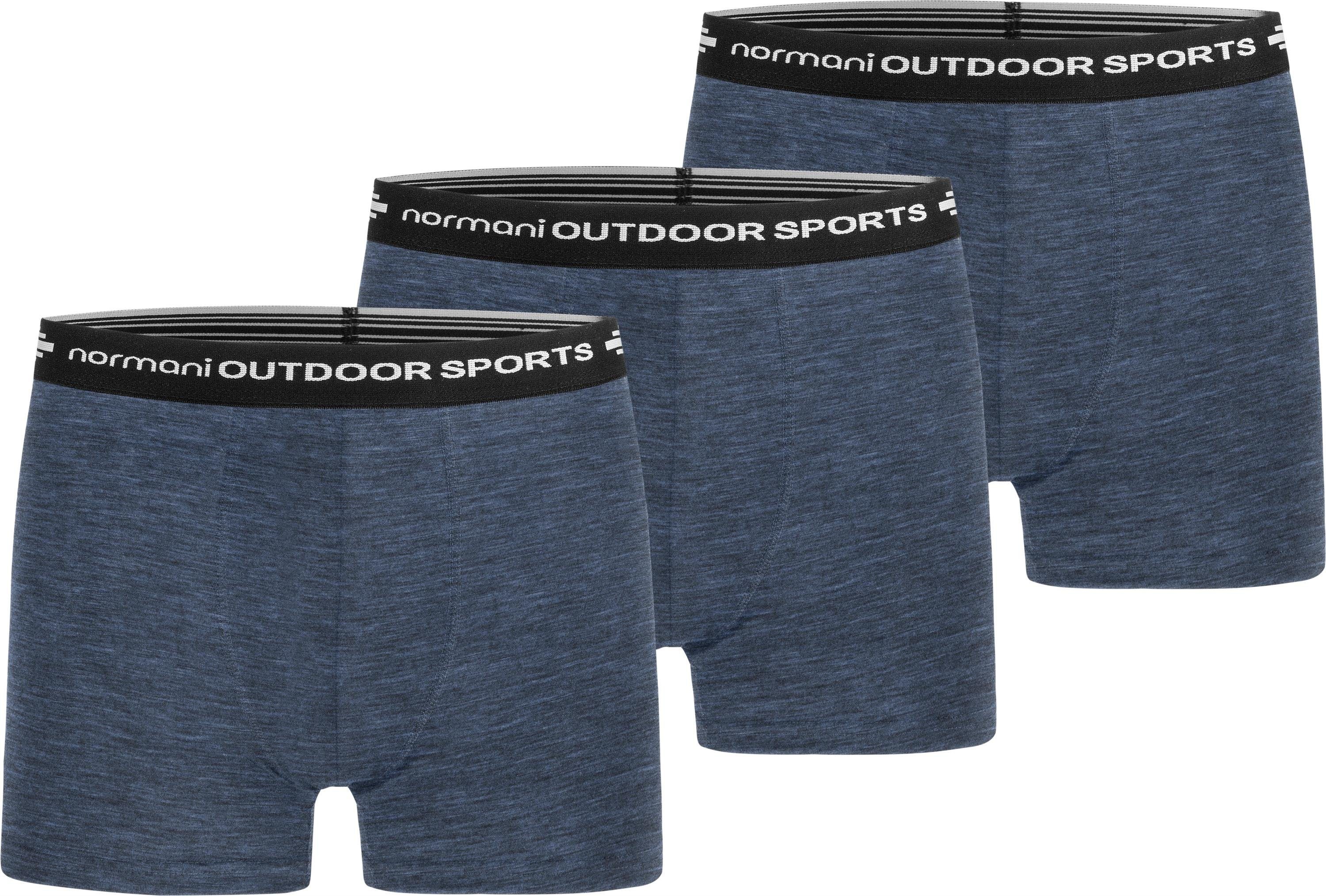 normani Retro Boxer 3er Pack Herren Merino Boxershorts Unterhose Sportunterhose Funktionsunterwäsche aus 100% Merinowolle