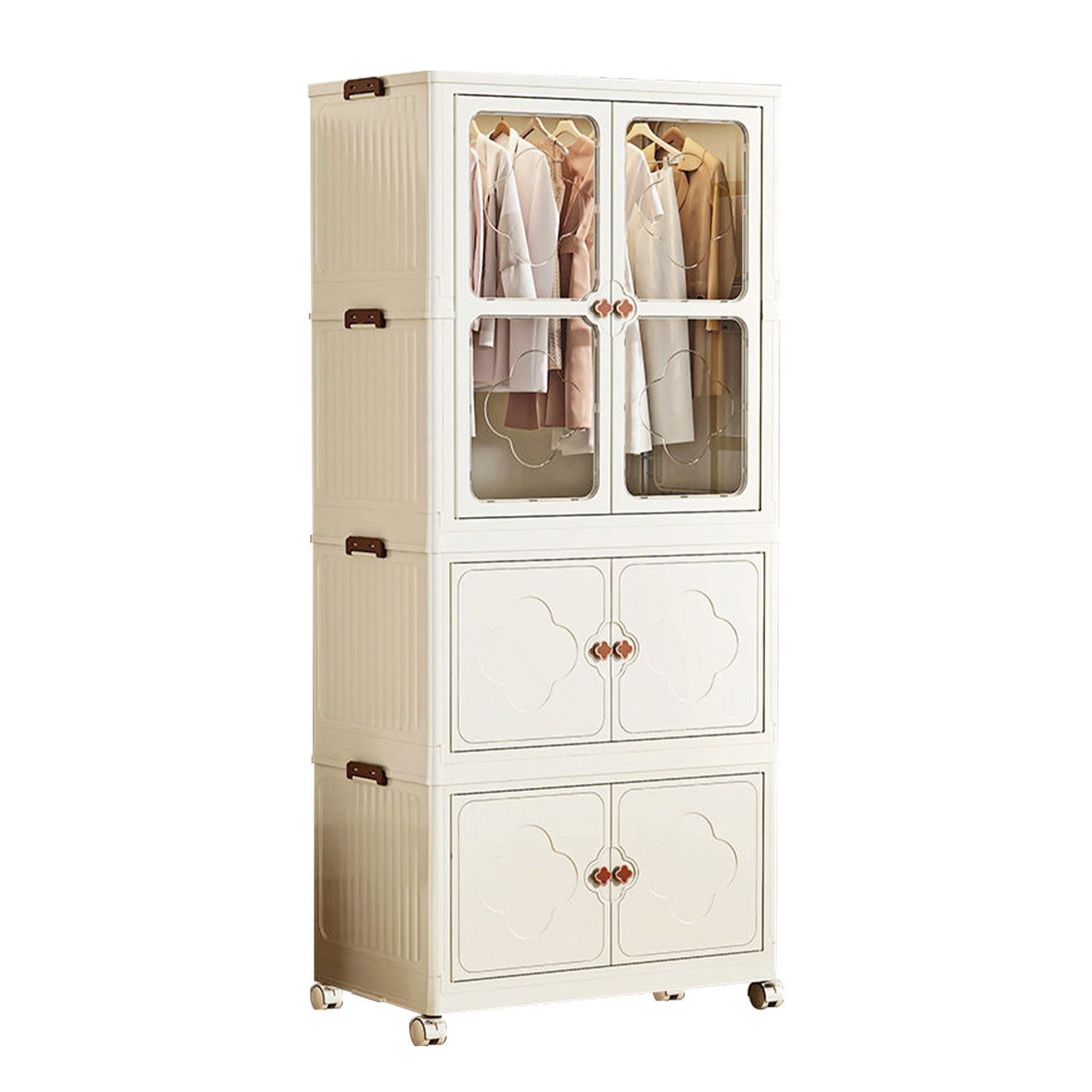 Seven Comfort Mehrzweckschrank Kunststoff Faltbarer, mit 10 Kleiderbügeln, Mehrschichtig, mit Rollen