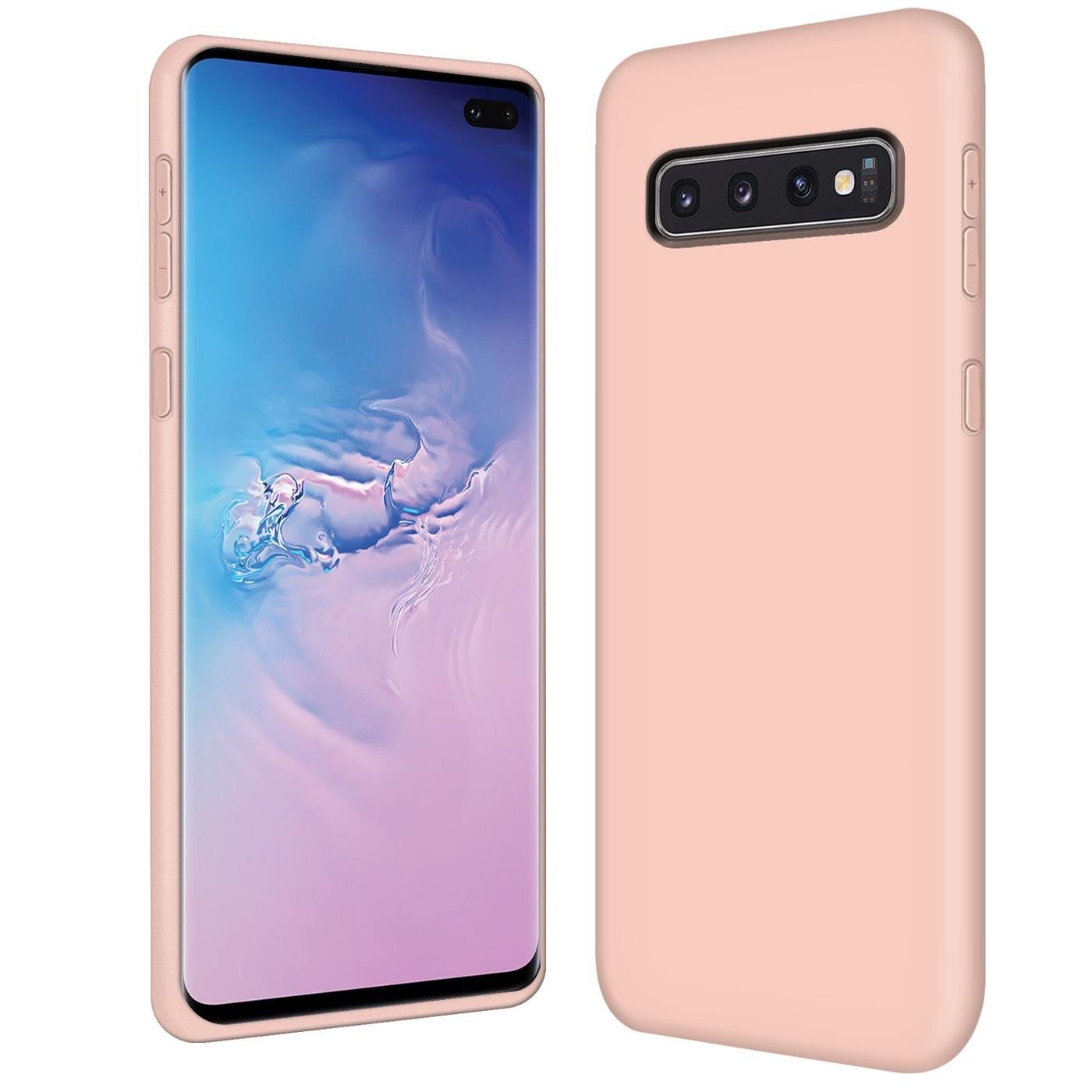 CoolGadget Handyhülle Silikon Case für das Samsung Galaxy S10 Plus Slim TPU Cover 6,4 Zoll, Weiche Schutz Hülle mit Innen Fleece aus Stoff Handy Tasche