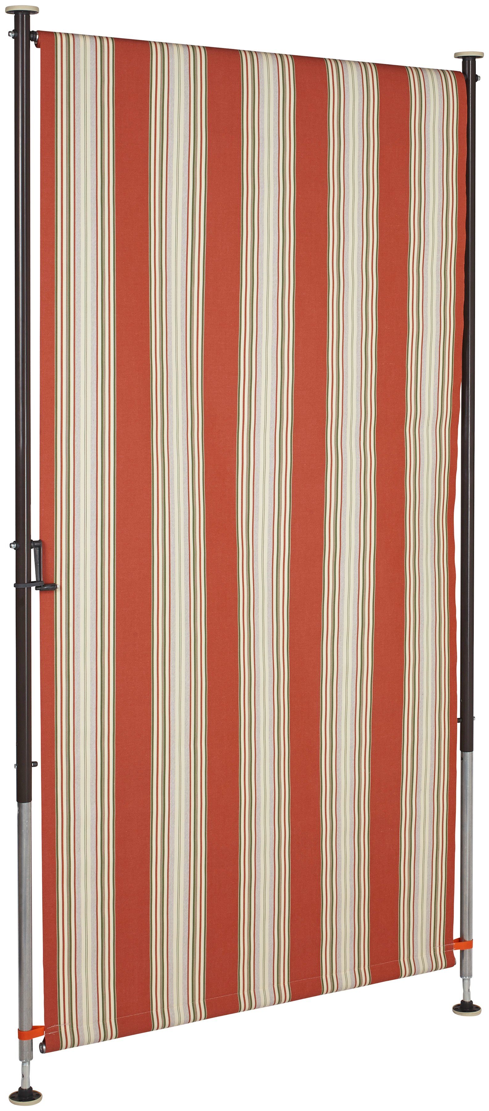Angerer Freizeitmöbel Klemm-Senkrechtmarkise Nr. 9300 rot/beige, BxH: 150x275 cm