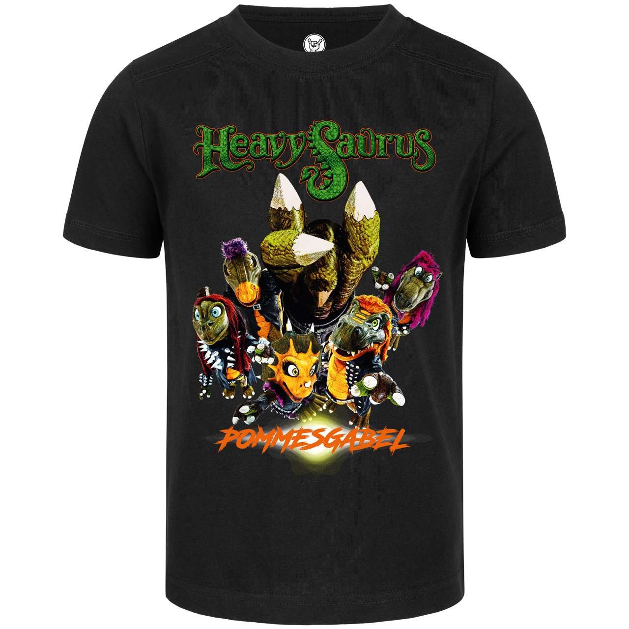 Metal Kids T-Shirt mit Heavysaurus (Pommesgabel) Druck für Kinder