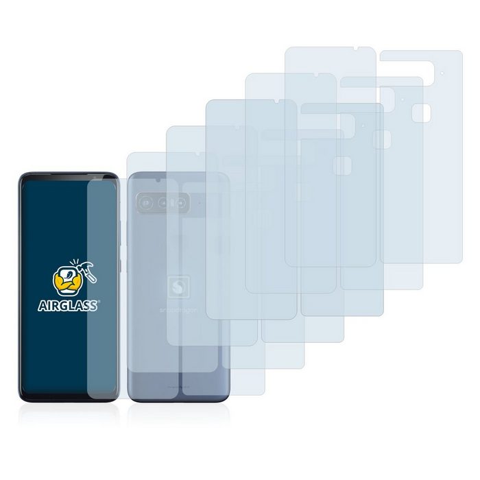 BROTECT flexible Panzerglasfolie für Asus Smartphone for Snapdragon Insiders (Display+Rückseite) Displayschutzglas 6 Stück Schutzglas Glasfolie klar
