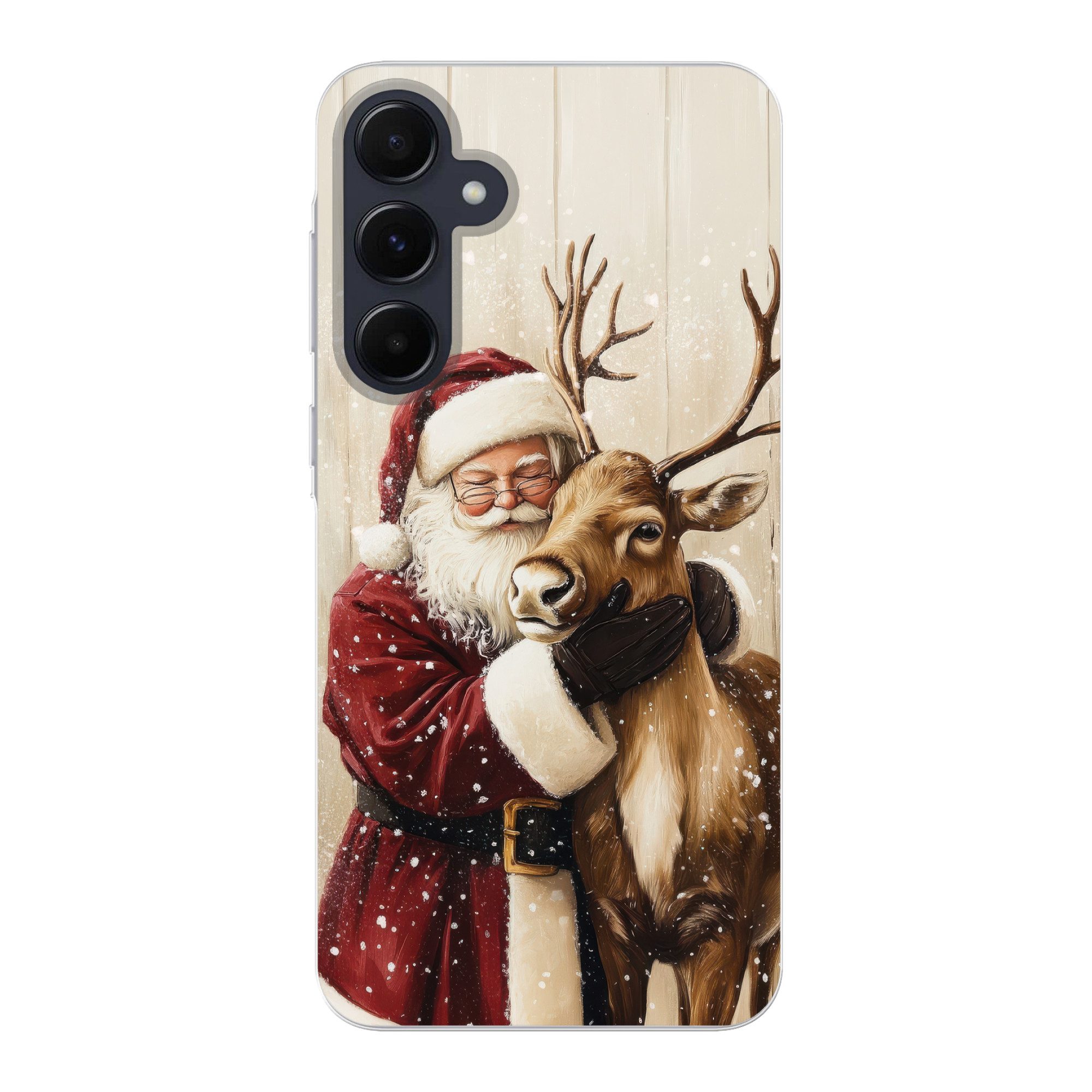 MuchoWow Handyhülle für Samsung Galaxy A55 Weihnachtsmann - Rentier - Schnee - Bunt, Phone Case, Silikon, Schutzhülle Dünn