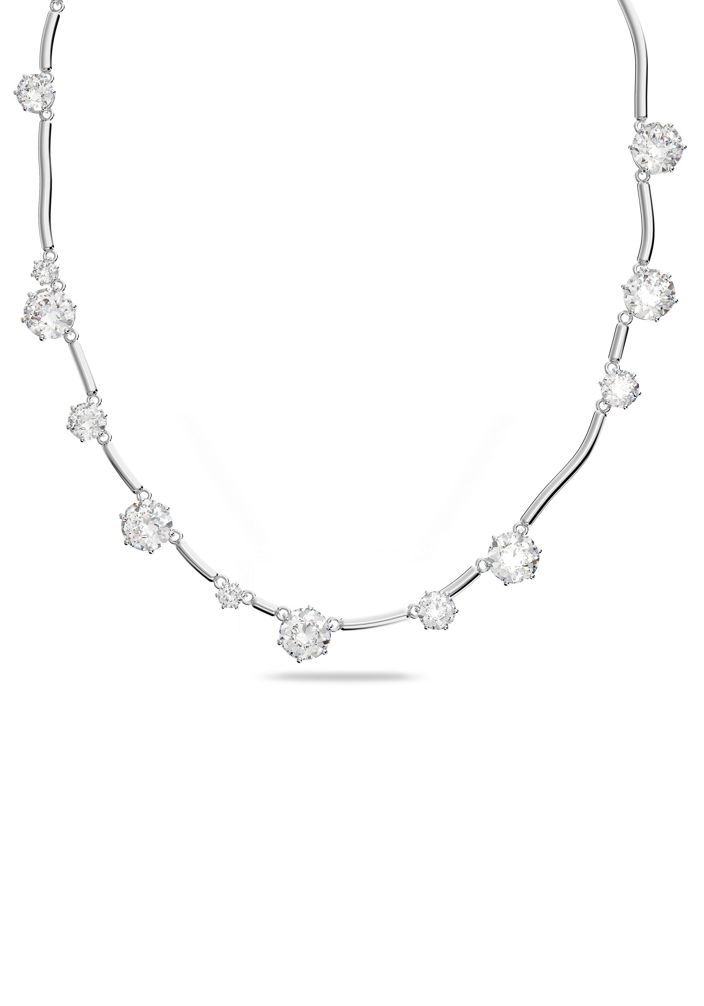 Rhodiniert, mit Weiß, Rundschliffe, Constella Swarovski Swarovski® Collier Gemischte Kristall Halskette, 5638696,