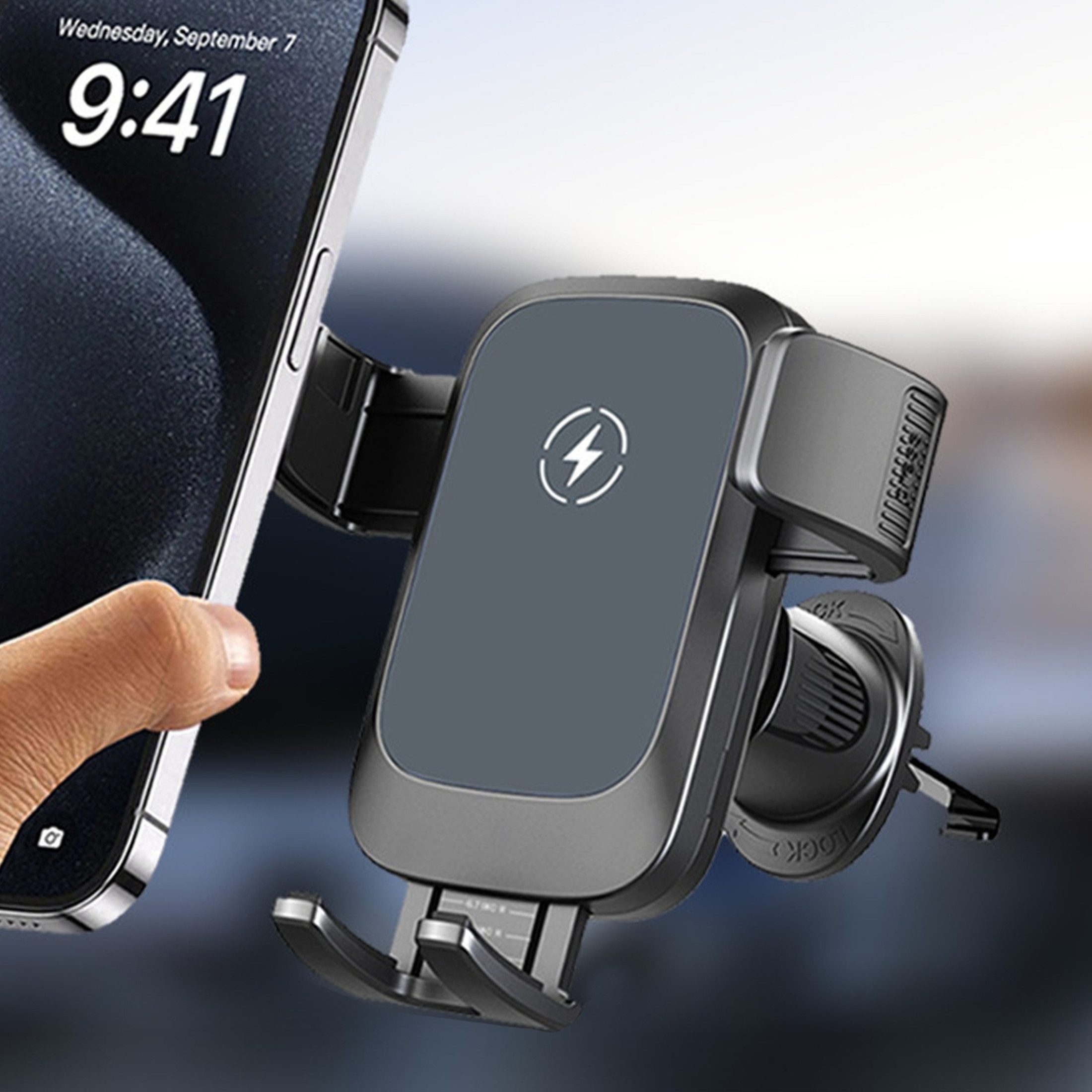 Smartphone-Halterung KFZ Handyhalterung, 6–10cm Teleskop-Handyhalterung, KFZ Lüfterhalter