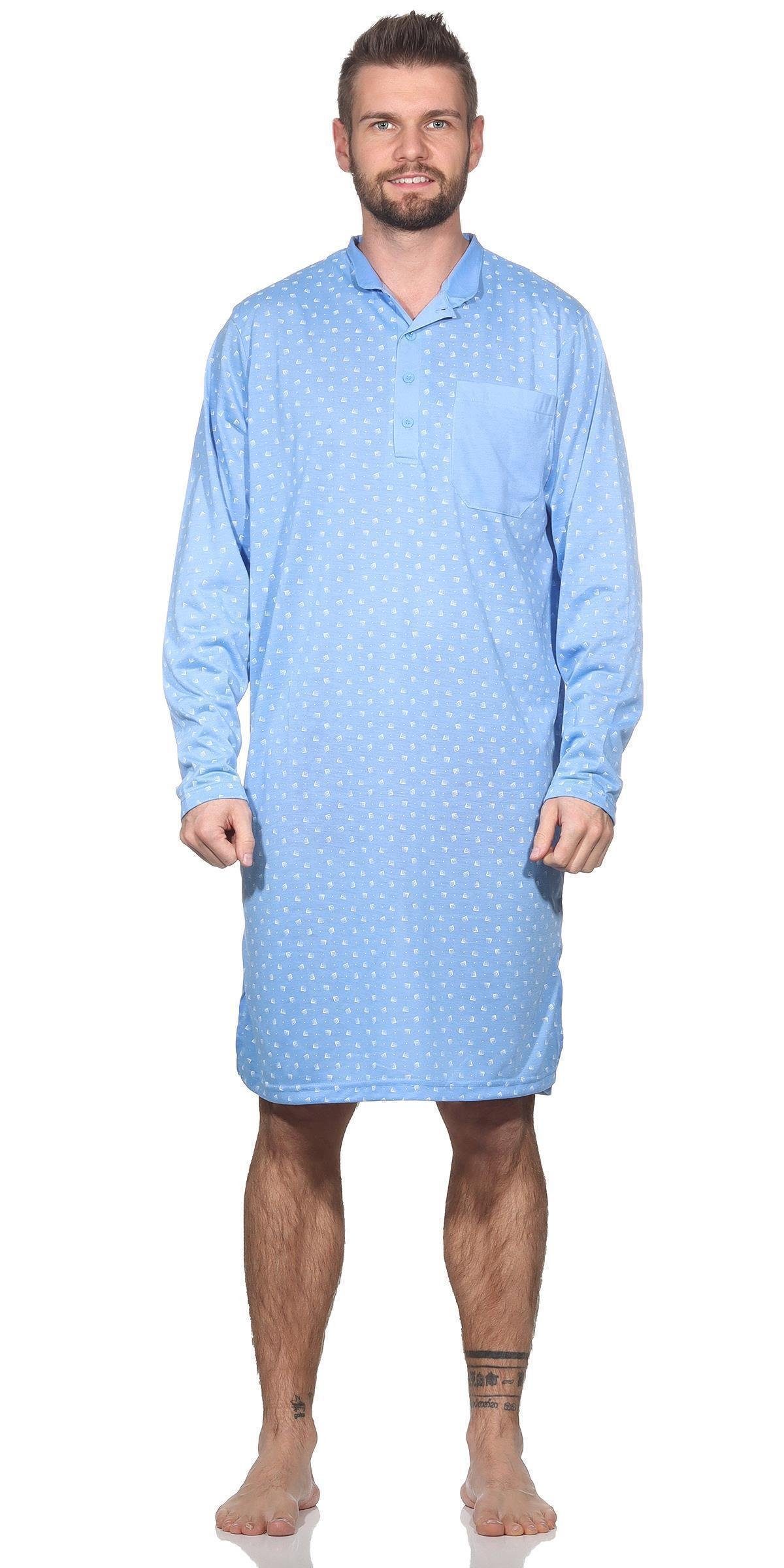 EloModa Nachthemd Herren Nachthemd langarm Sleepshirt günstig online kaufen