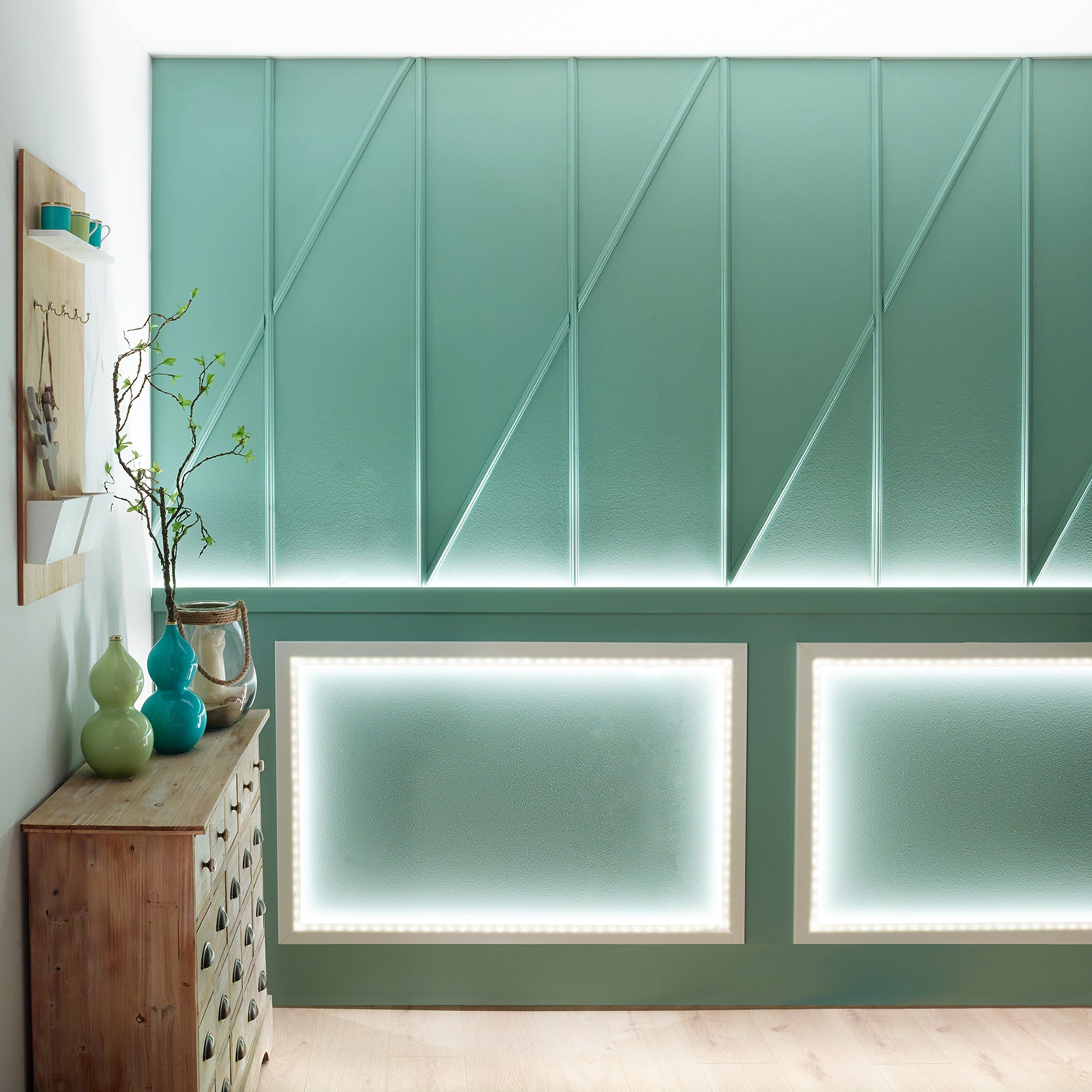 Decosa Zierleiste Decosa Lichtleiste G37 (Kathleen), 33 x 41 mm Länge 2 m, Kleben, Polystyrol (Styropor), 1-St., Für LED-Stripes zur indirekten Beleuchtung