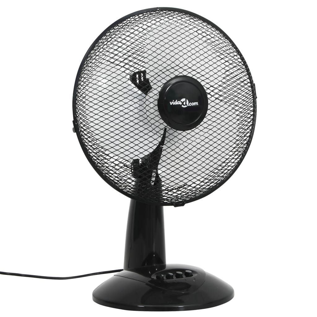 vidaXL Tischventilator Tischventilator 3 Geschwindigkeiten 30 cm 40 W Schwarz