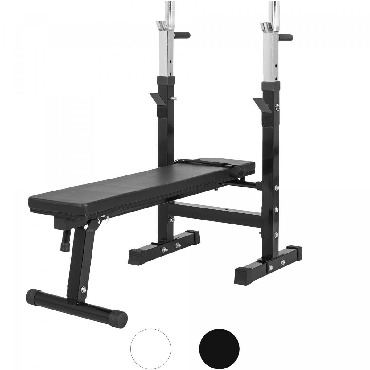 GORILLA SPORTS Hantelbank Hantelbank mit Langhantelset Gripper 100 kg, (18-tlg)