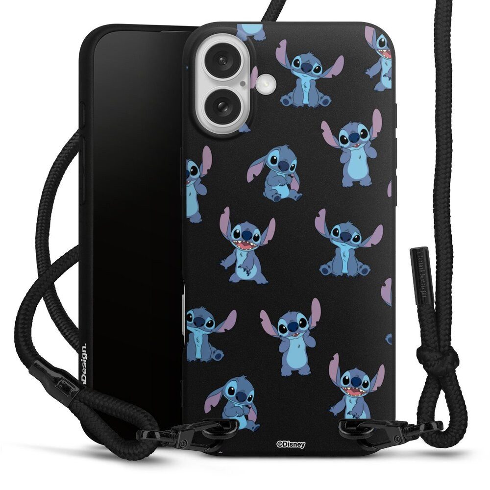 DeinDesign Handyhülle Lilo & Stitch Offizielles Lizenzprodukt Disney, Apple iPhone 16 Plus Premium Handykette Hülle mit Band Cover mit Kette