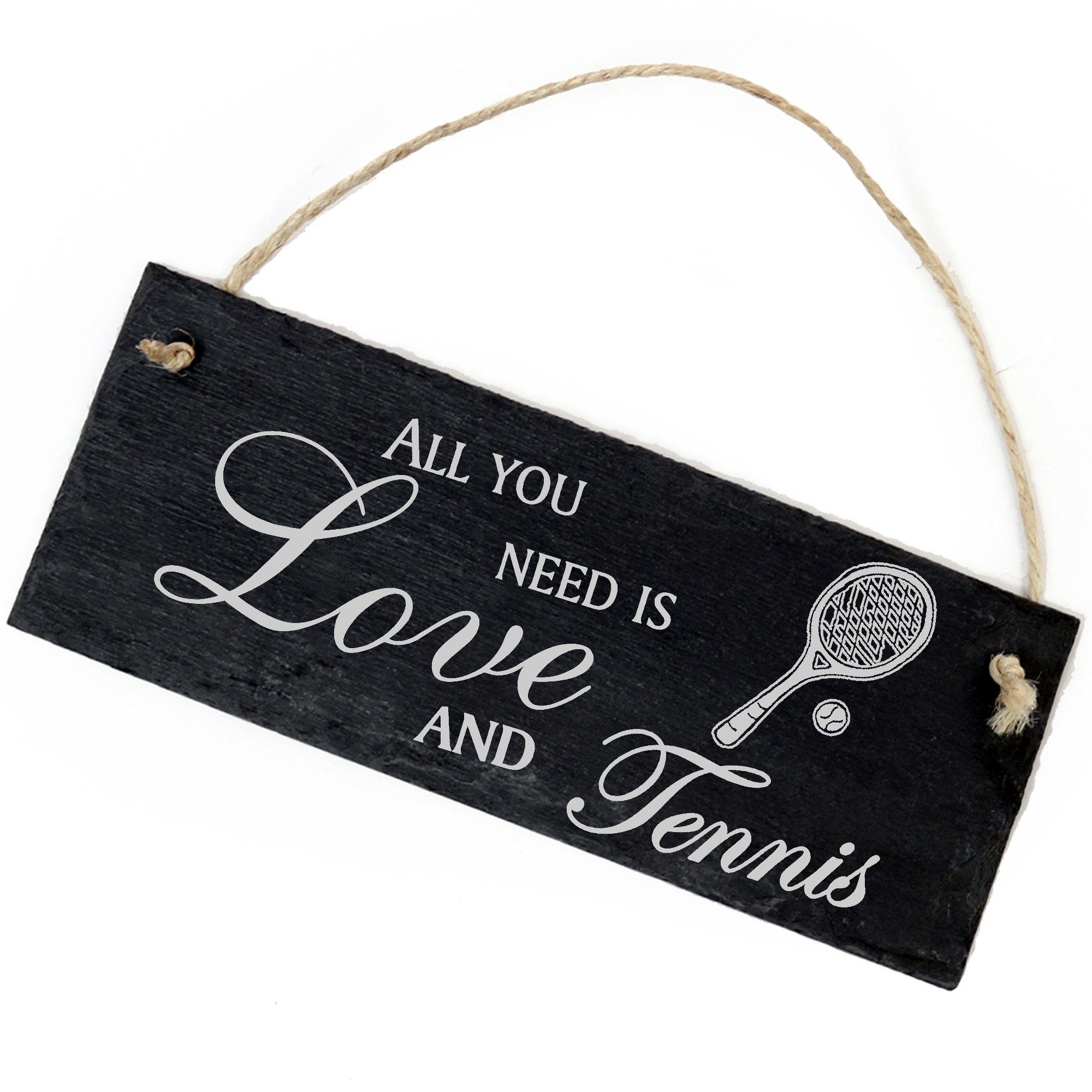 Dekolando Hängedekoration Tennisschläger 22x8cm All Tennis Love is you need and