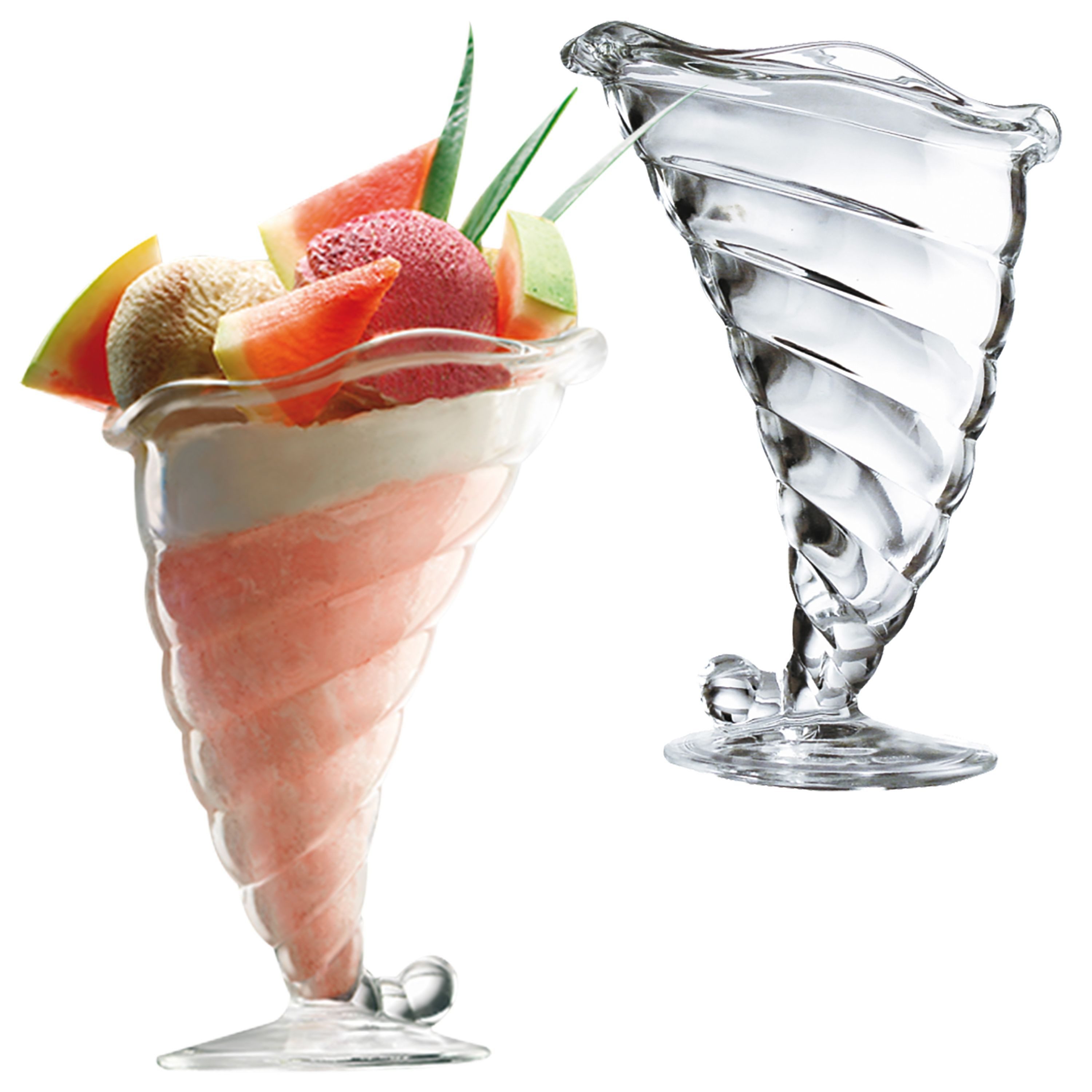 Bormioli Rocco Eisschale 2er Set Eisbecher Dessertbecher Fortuna klar, Glas 32,0 cl H. 18,0 cm, Glas