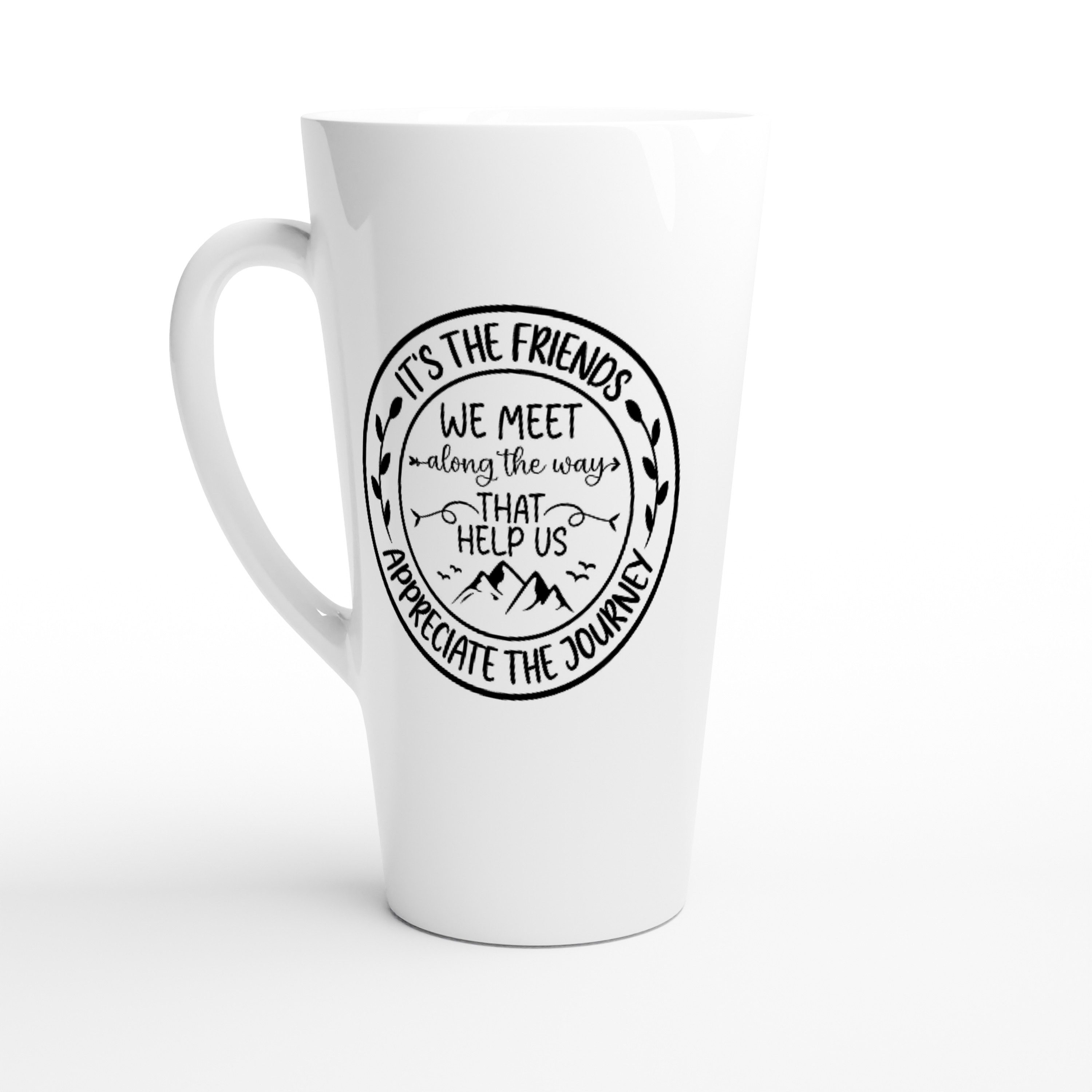 Alltagszauber Latte-Macchiato-Tasse Jumbo-Tasse FREUNDSCHAFT ~ FRIENDSHIP, 1-tlg., Keramik, extra groß, für ca. 500ml Inhalt