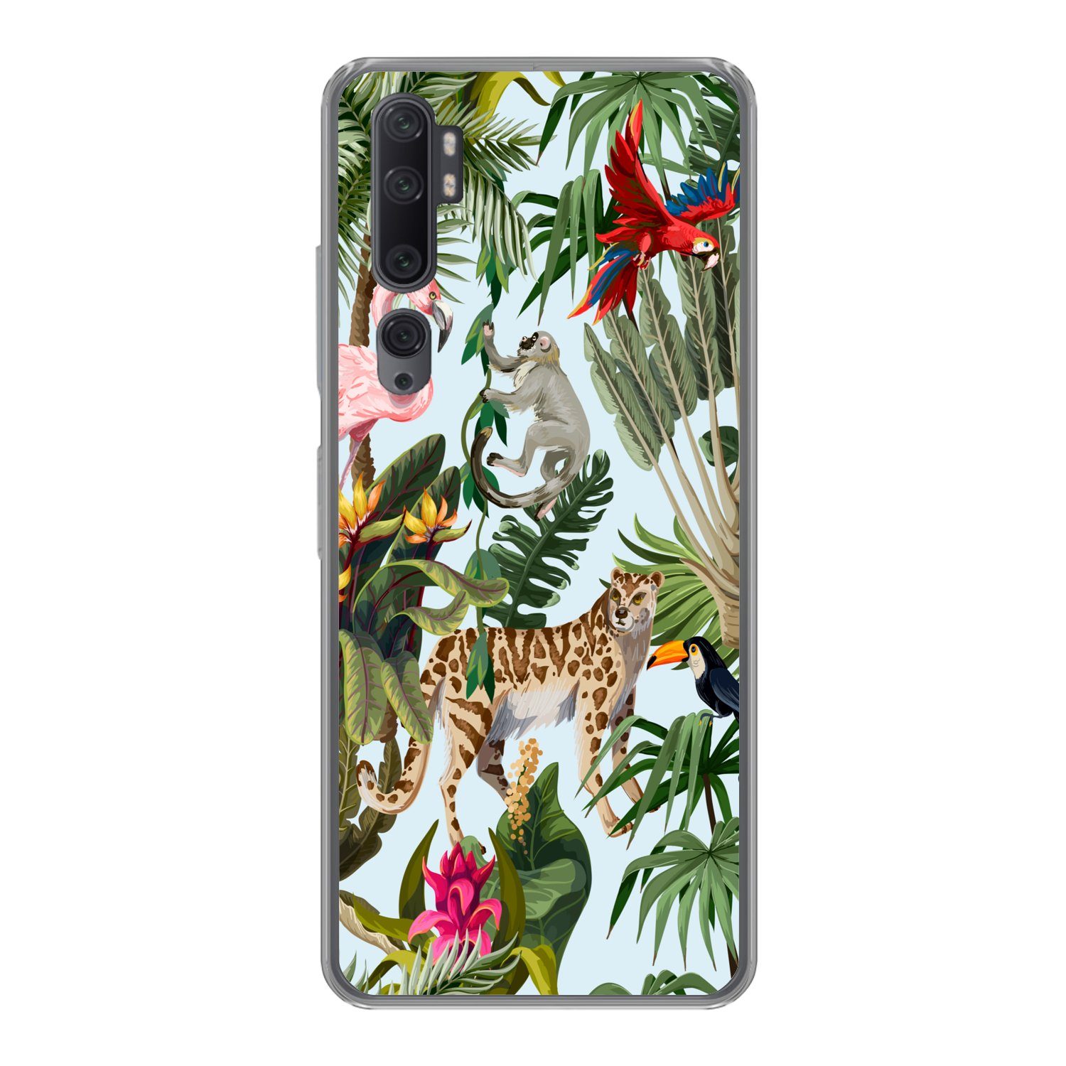 MuchoWow Handyhülle für Xiaomi Mi Note 10 Dschungel - Tiere - Mädchen - Kinder - Jungen -