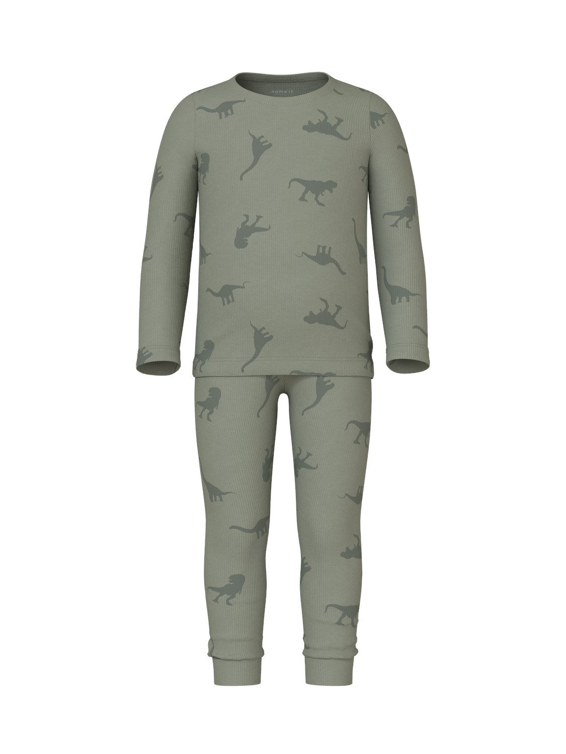 Schlafanzug NMMNIGHTSET AGAVE GREEN DINO RIB NOOS