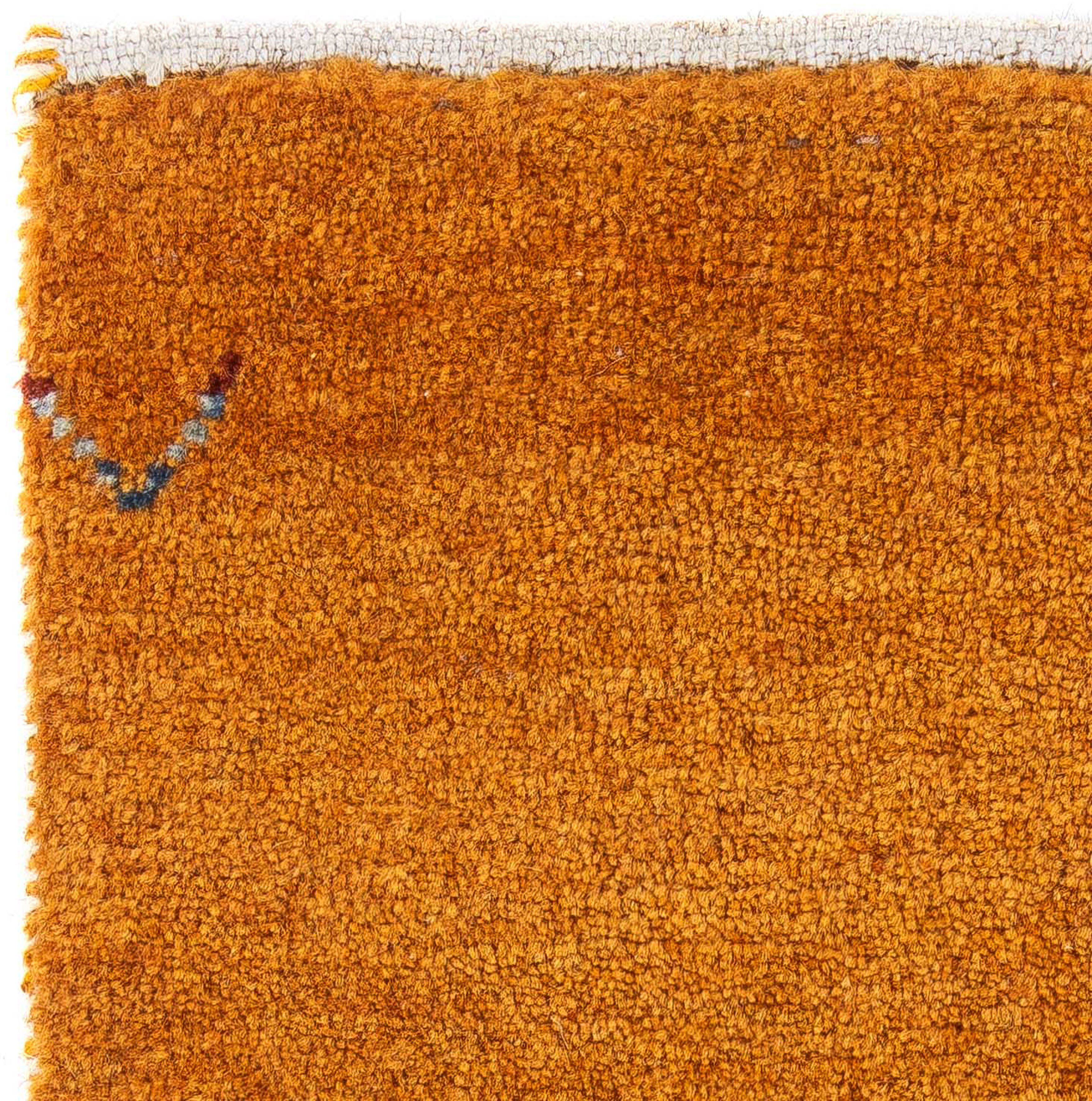 Wollteppich Gabbeh - Loribaft Perser Einzelstück rechteckig, - x 60 mit mm, - 40 12 orange, morgenland, cm Höhe: Zertifikat Handgeknüpft, Wohnzimmer