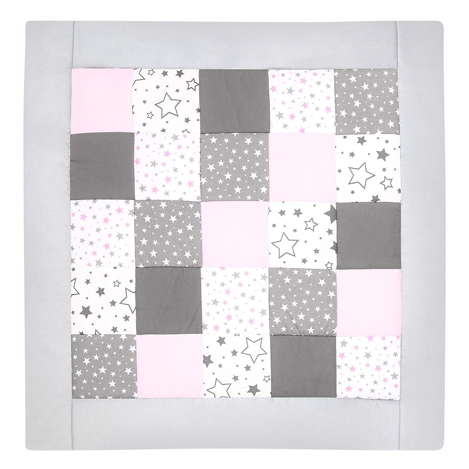 Patchwork: Spielmatte, Amilian als Krabbelmatte, (Made in Geschenk M059, Spieldecke, Laufgittereinlage, EU) für Matte, Kinder, Krabbeldecke Erstausstattung Baby, Patchworkdecke, Kuscheldecke, Decke,