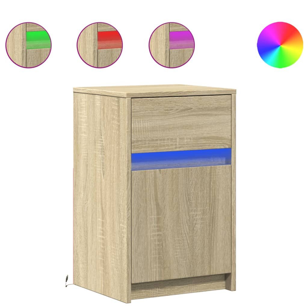 vidaXL Nachttisch Nachttisch mit LED-Leuchten Sonoma günstig online kaufen