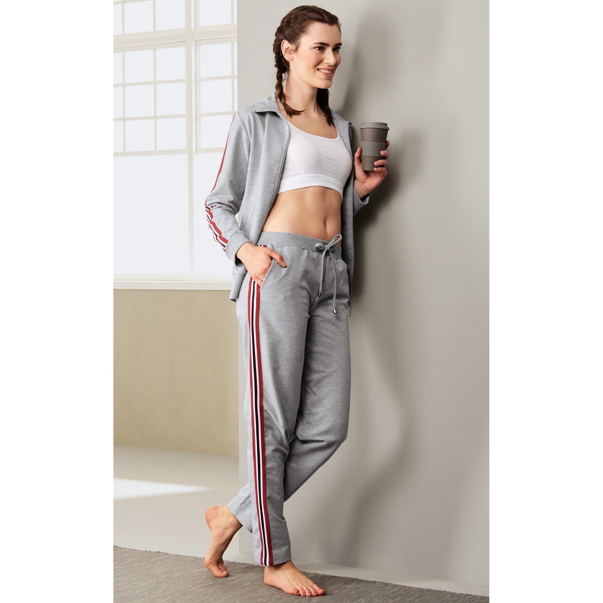 Erwin Müller Jogginghose Damen-Freizeithose, lang Uni