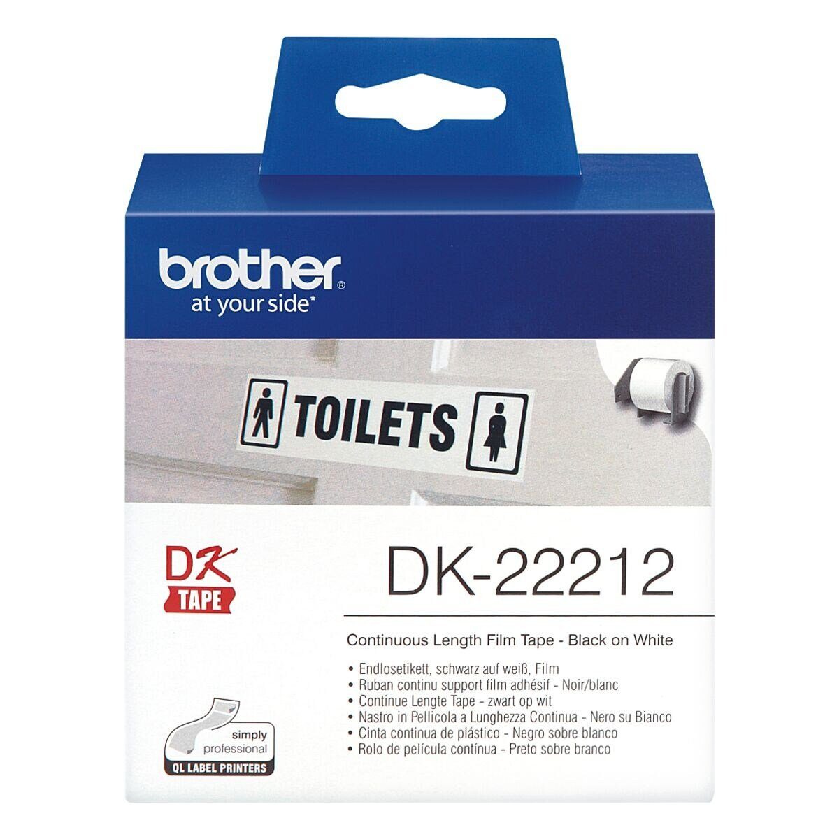 Brother Thermorolle DK-22212, mm/15,24 62 Endlosrolle m, Filmqualität weiß B/L