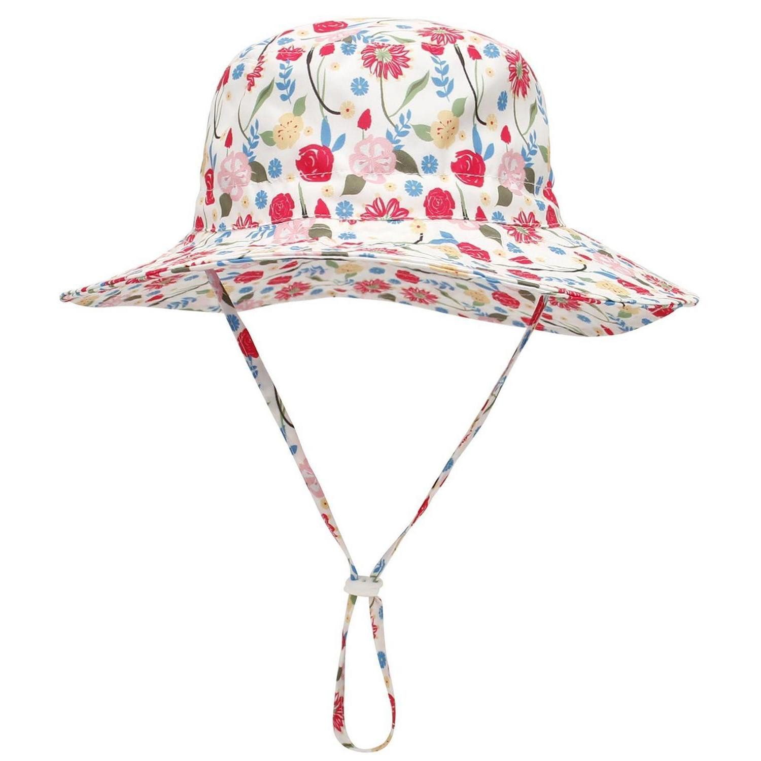 LuxusKollektion Sonnenhut Sonnenhut Baby Fischerhut Krempe Strandhut 2-6 Jahre Rosa Blume