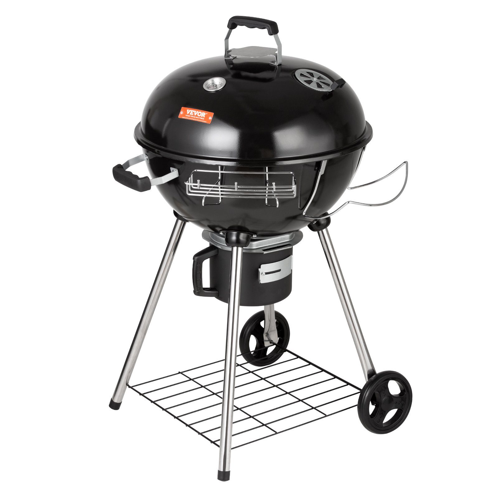 VEVOR Holzkohlegrill Kettle Barbecue Kugelgrill 56 cm tragbar mit Deckel Aschenbecher